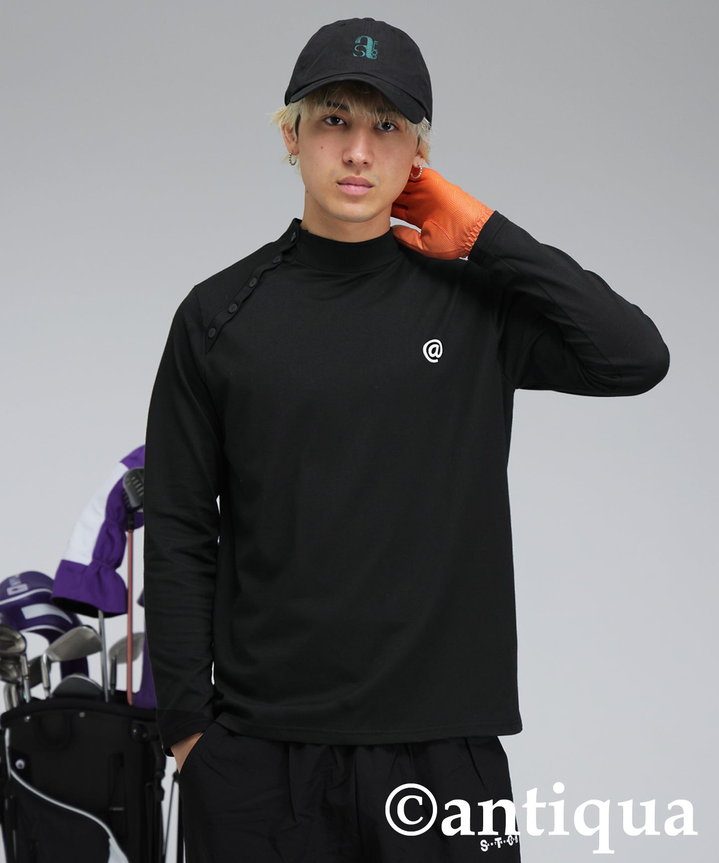 ANTIQUA GOLF×STCH Mock Neck Top Men's