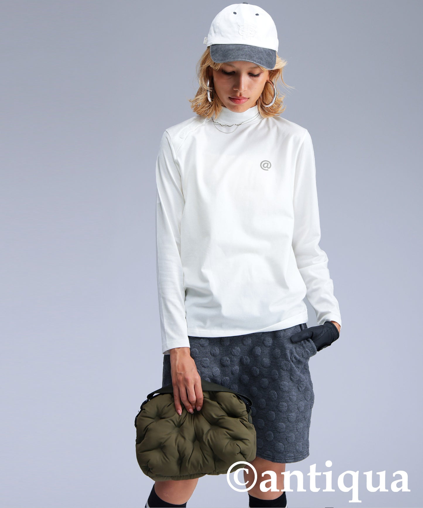 ANTIQUA GOLF×STCH Mock Neck Top Ladies