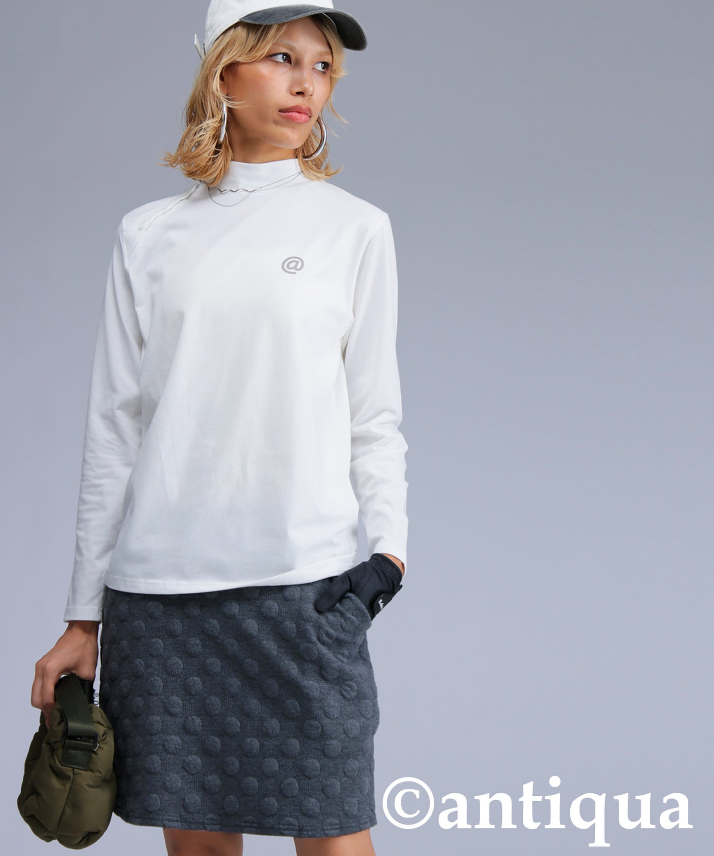 ANTIQUA GOLF×STCH Mock Neck Top Ladies