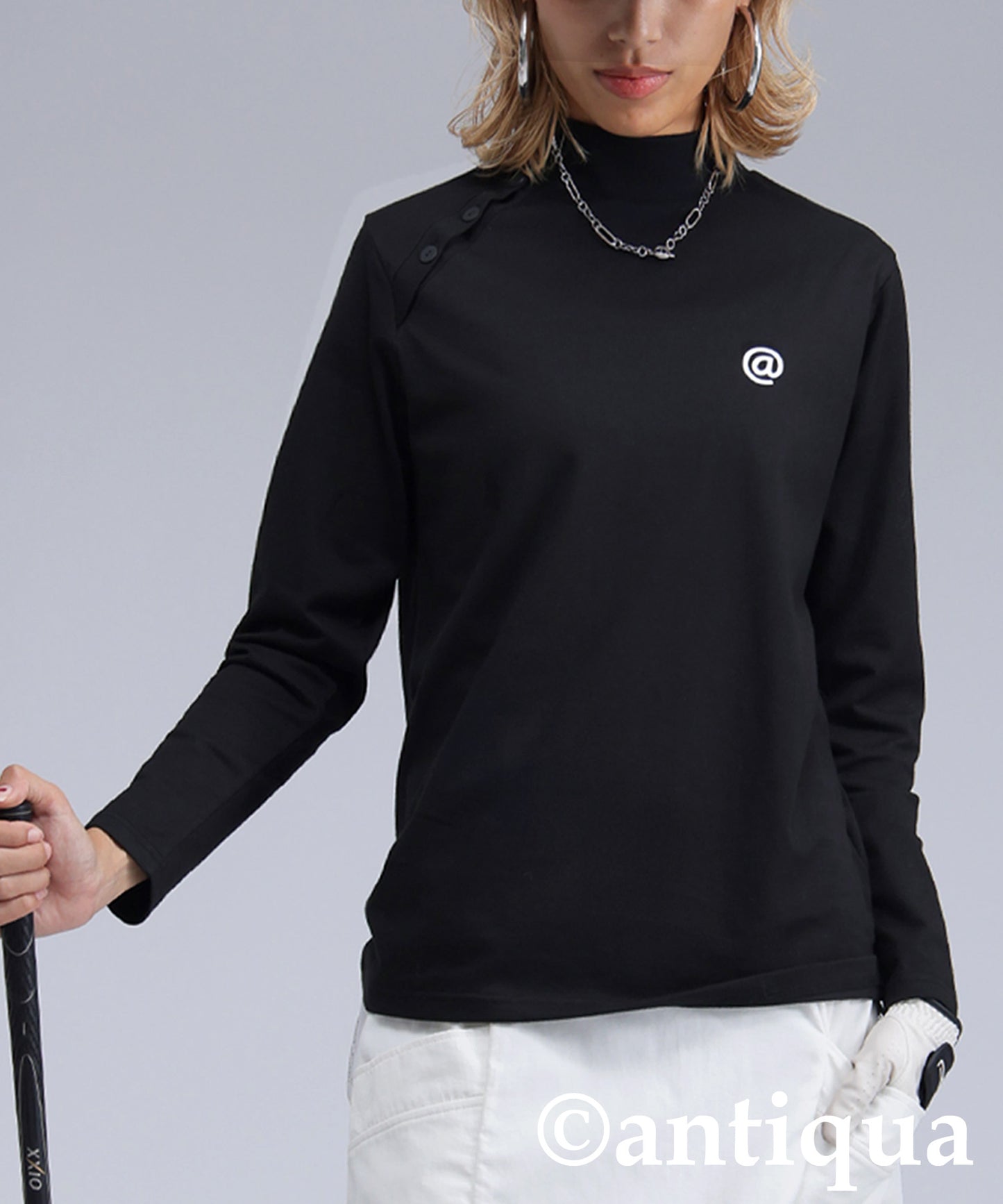 ANTIQUA GOLF×STCH Mock Neck Top Ladies