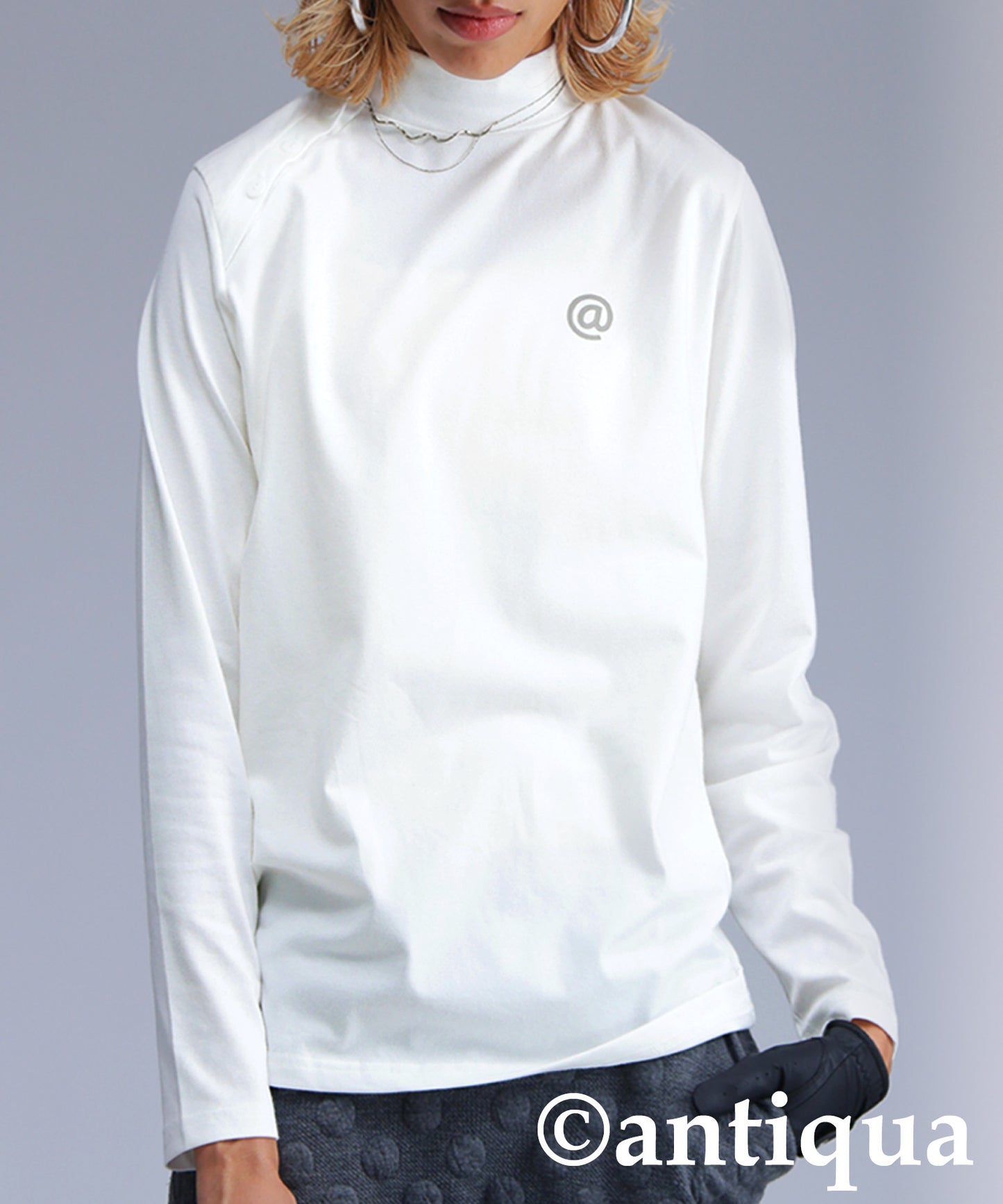 ANTIQUA GOLF×STCH Mock Neck Top Ladies