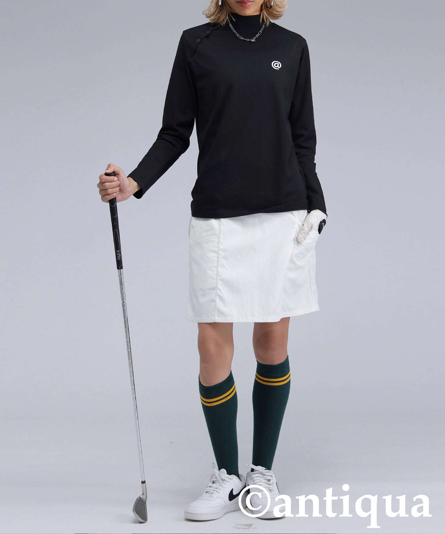 ANTIQUA GOLF×STCH Mock Neck Top Ladies