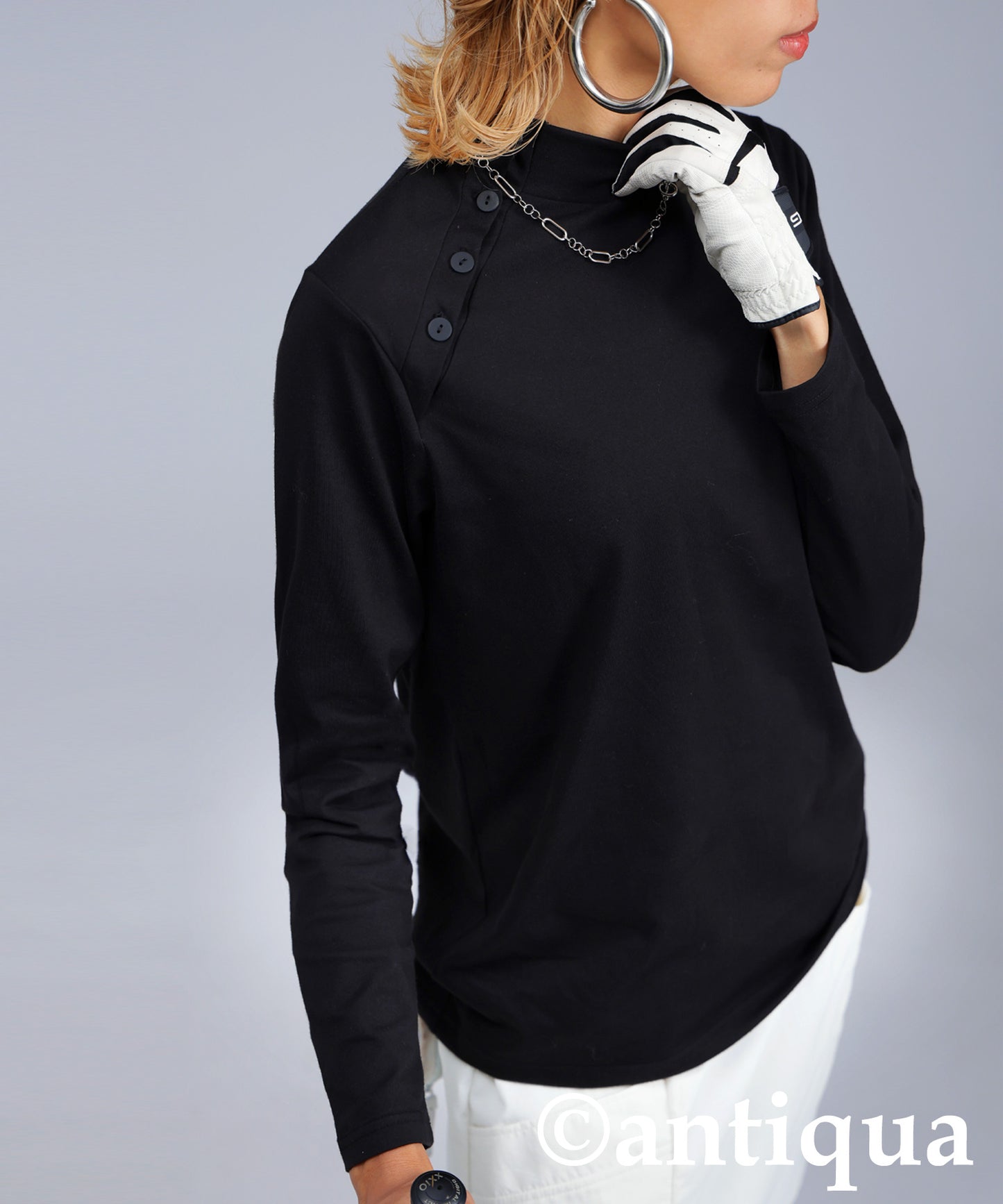 ANTIQUA GOLF×STCH Mock Neck Top Ladies