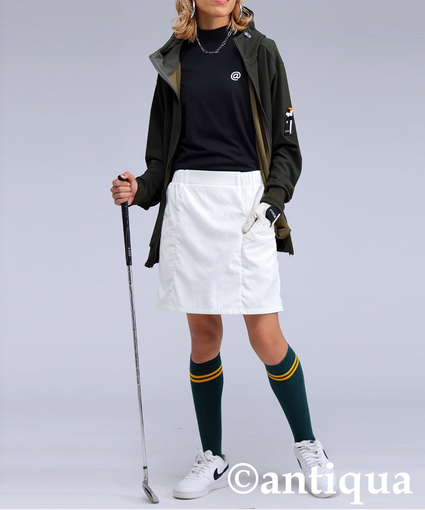 ANTIQUA GOLF×STCH Mock Neck Top Ladies