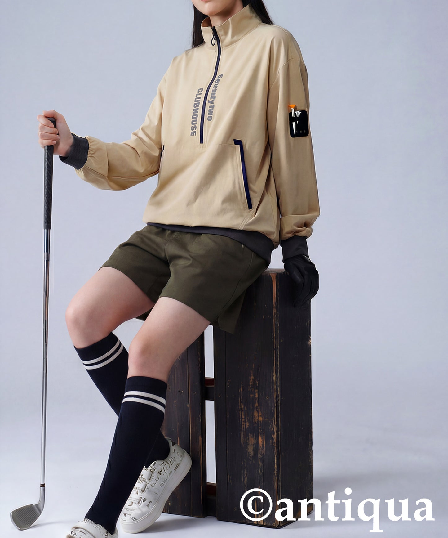 ANTIQUA GOLF×STCH Half-Zip Pullover Ladies