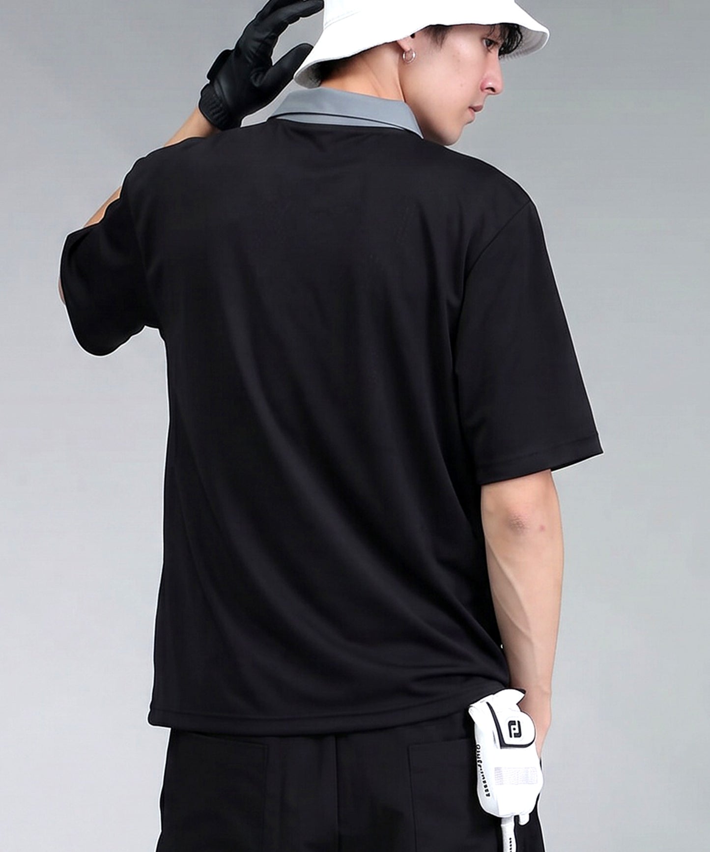 ANTIQUA GOLF×STCH Half-Zip Color-Block Logo Polo Shirt Men’s