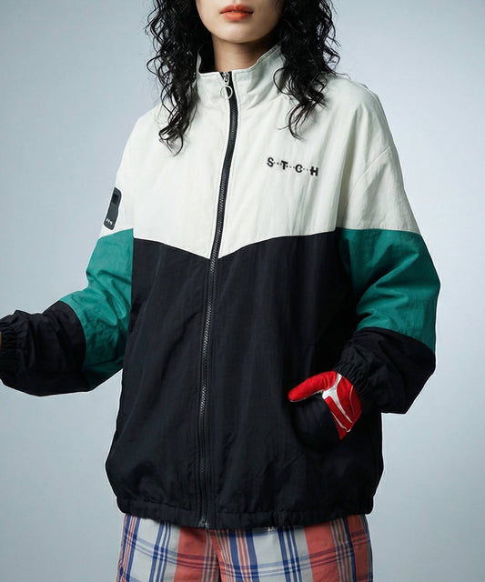 ANTIQUA GOLF×STCHStand Neck Color-Blocked Blouson Ladies