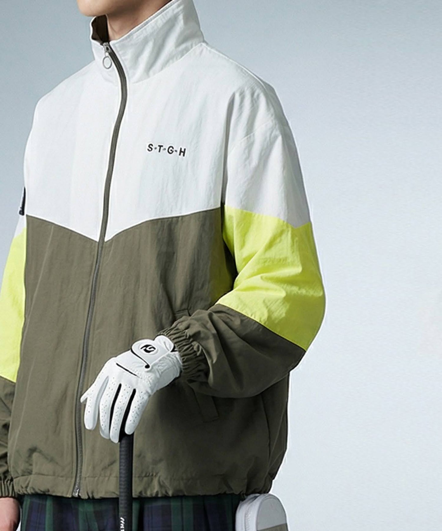 ANTIQUA GOLF×STCHStand Neck Color-Blocked Blouson Men's