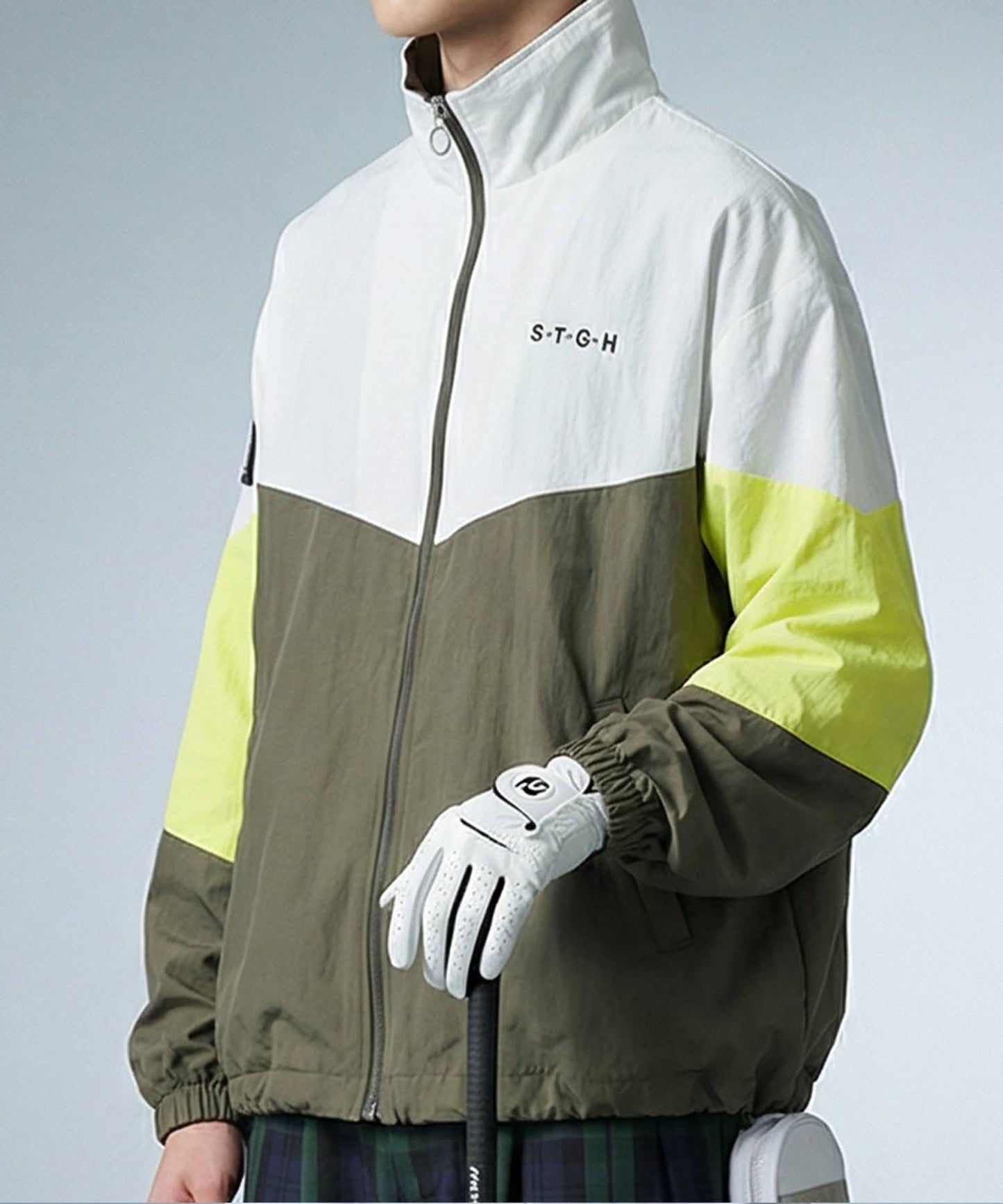 ANTIQUA GOLF×STCHStand Neck Color-Blocked Blouson Men's