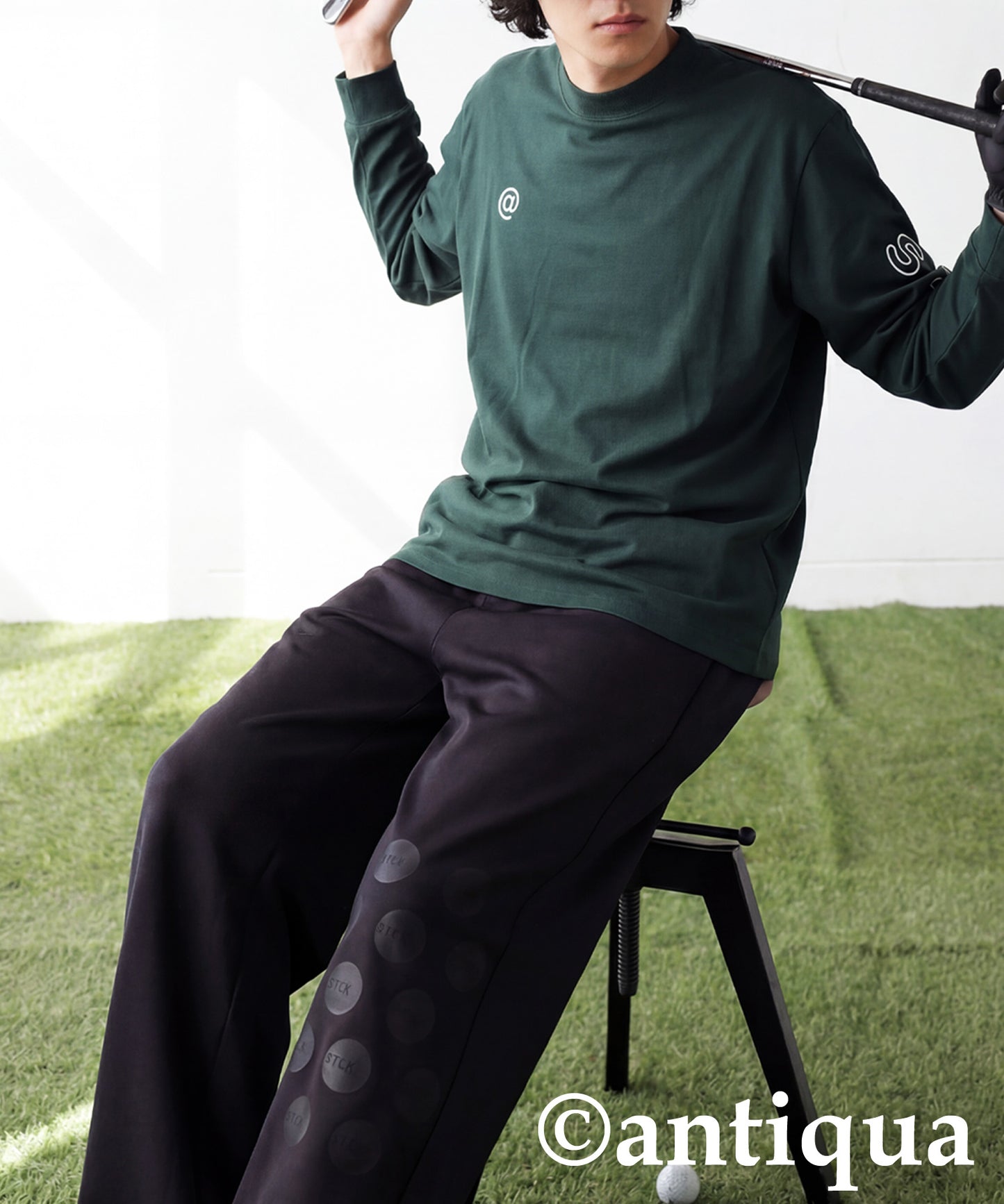 ANTIQUA GOLF×STCH Logo Long T-Shirt Men's