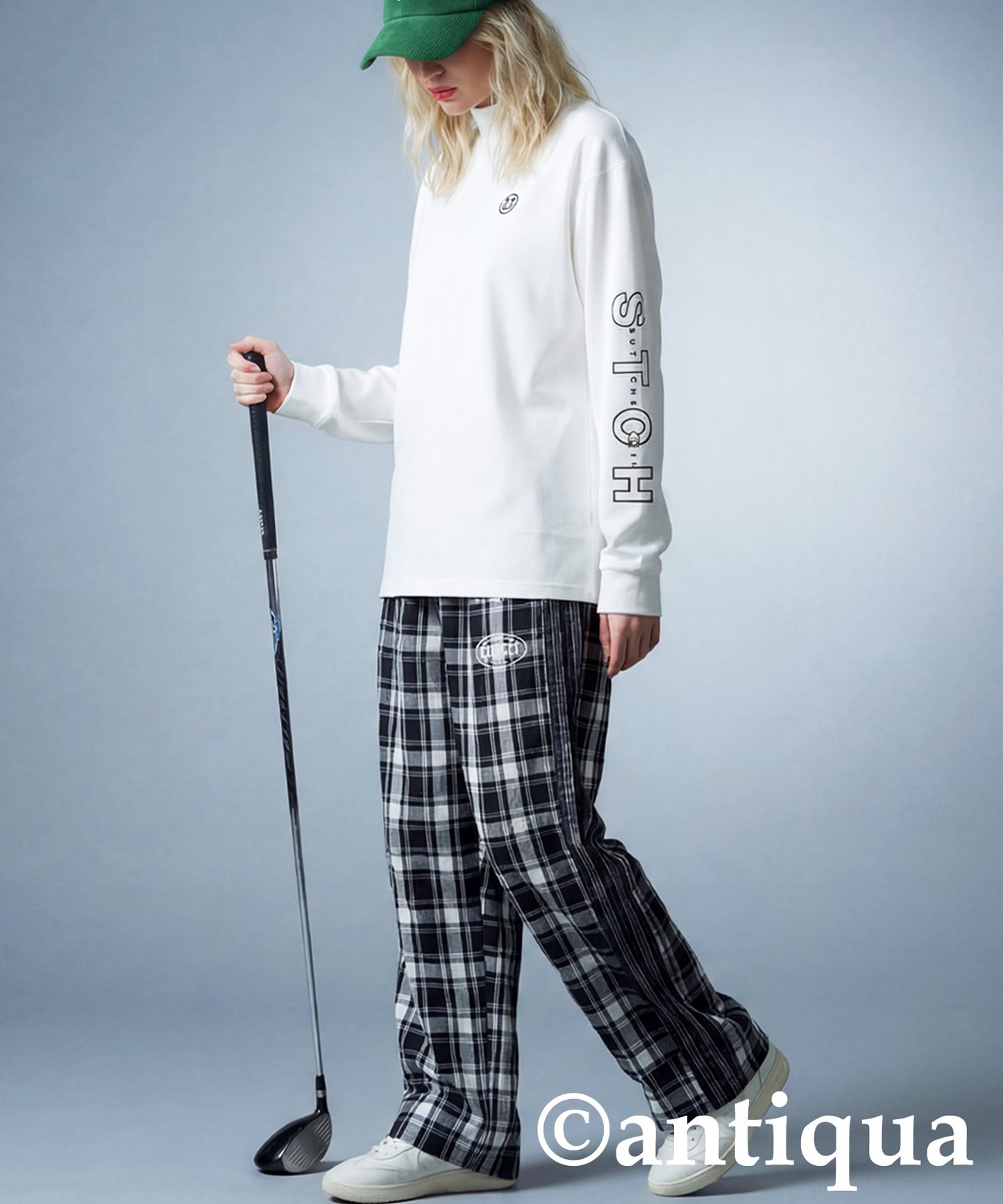ANTIQUA GOLF×STCH Logo Long T-Shirt Ladies