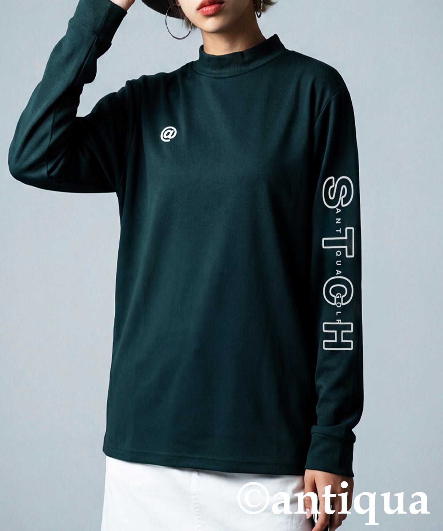 ANTIQUA GOLF×STCH Logo Long T-Shirt Ladies