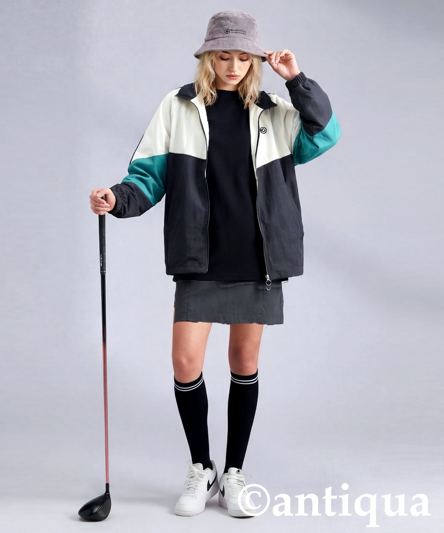ANTIQUA GOLF×STCH Logo Long T-Shirt Ladies