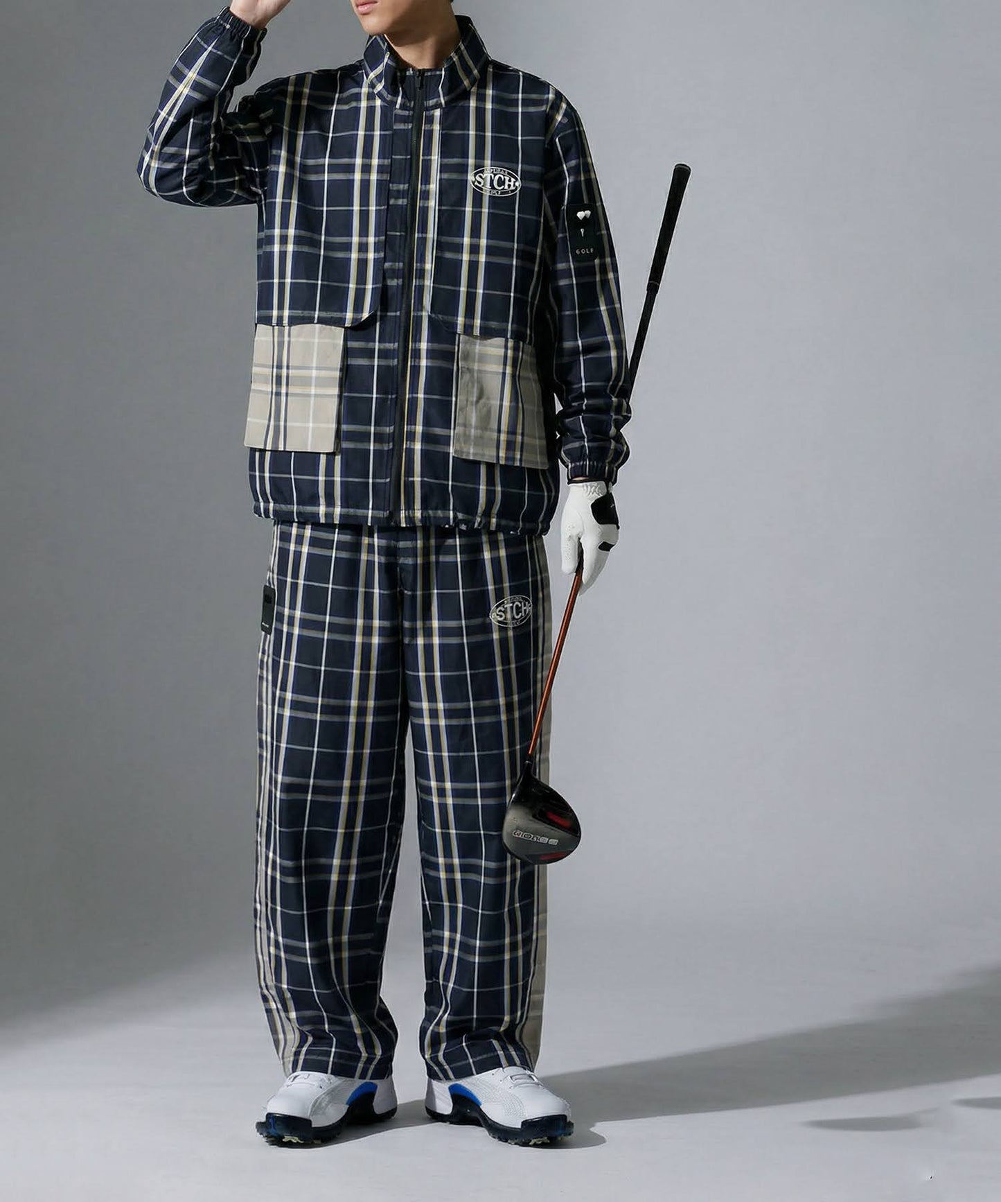 ANTIQUA GOLF×STCHCheckered Wide Pants Men's