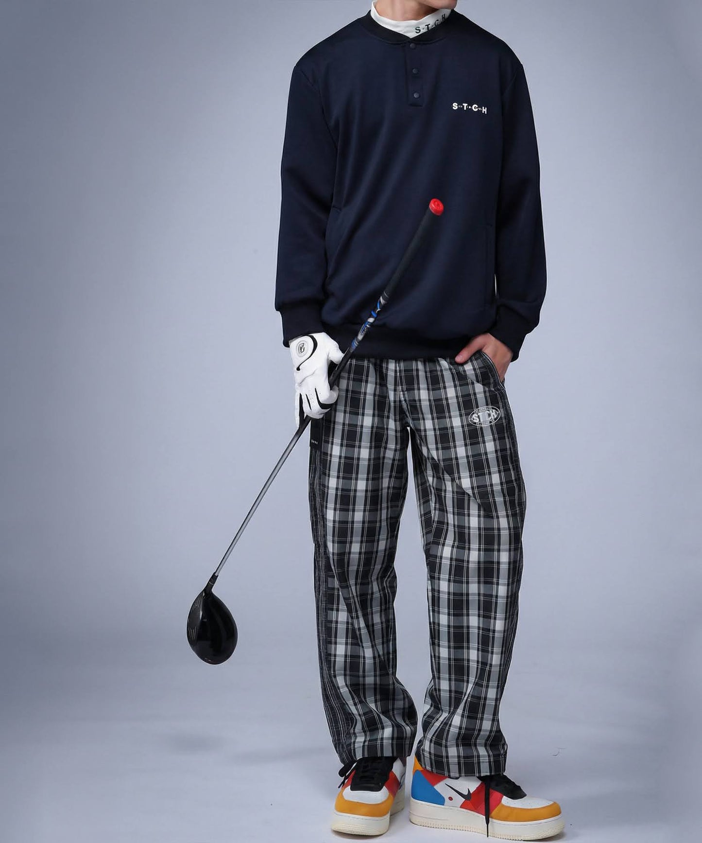 ANTIQUA GOLF×STCHCheckered Wide Pants Men's