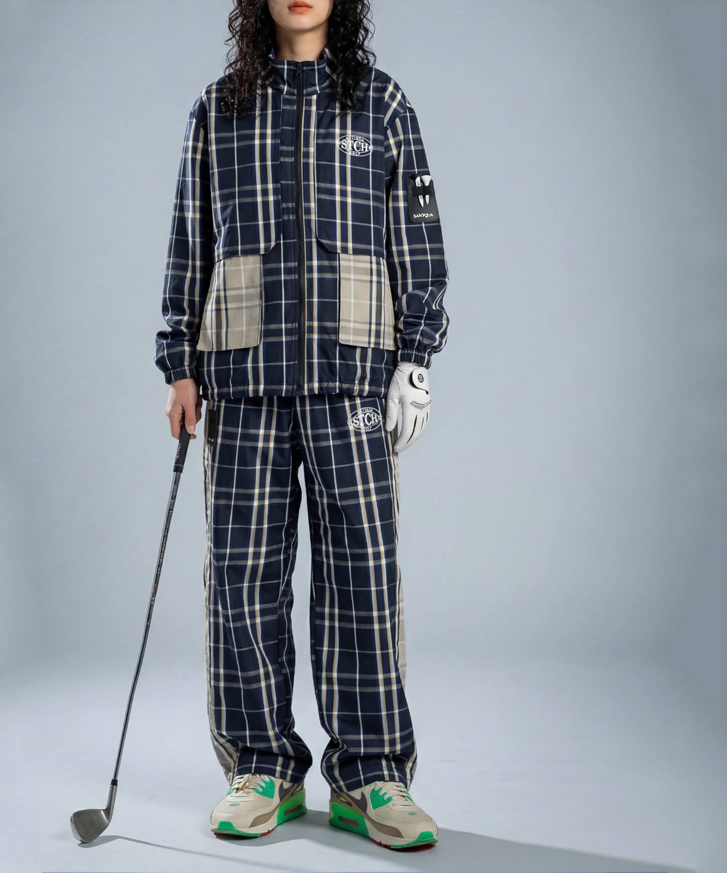ANTIQUA GOLF×STCHCheckered Wide Pants Ladies