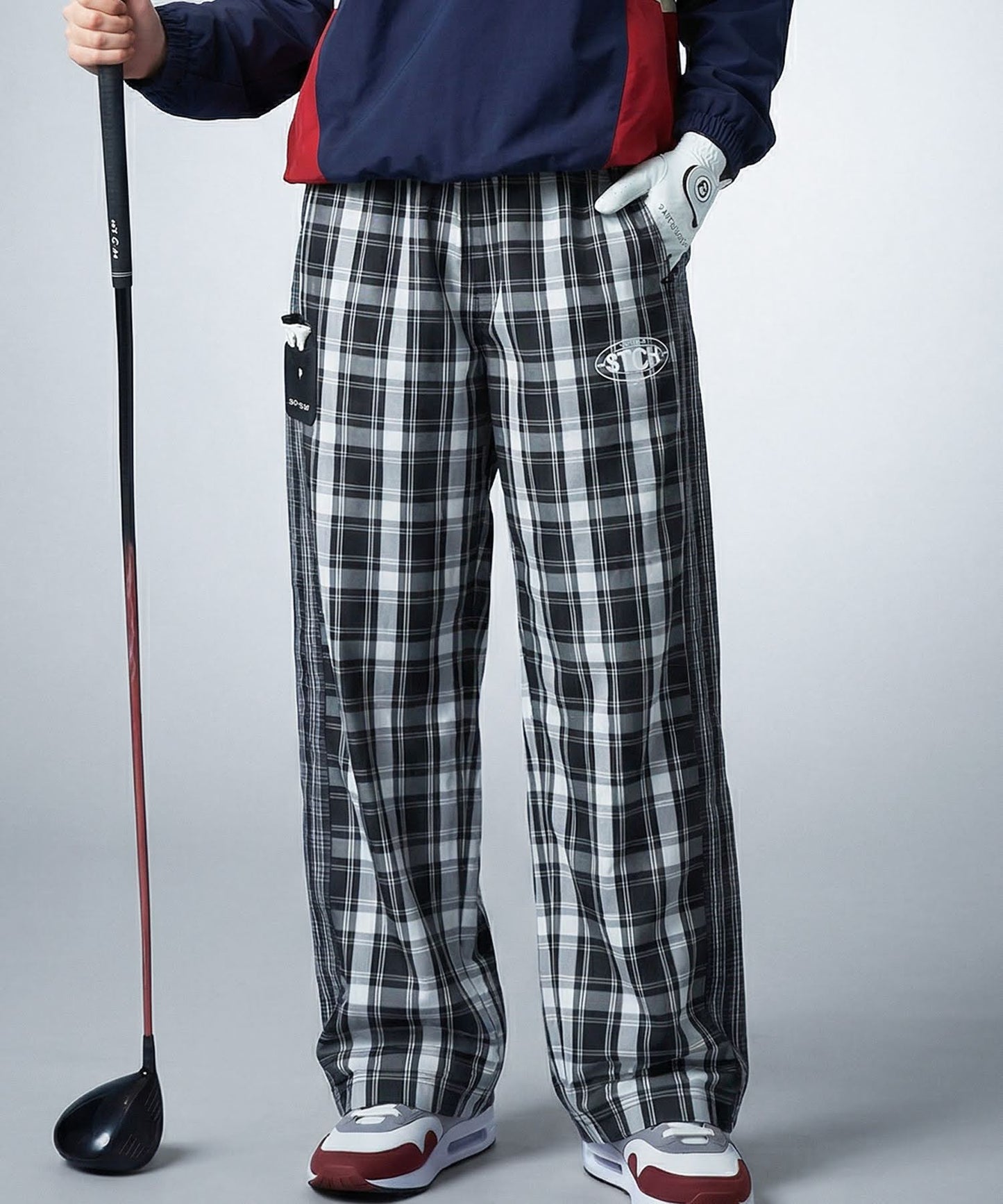 ANTIQUA GOLF×STCHCheckered Wide Pants Ladies