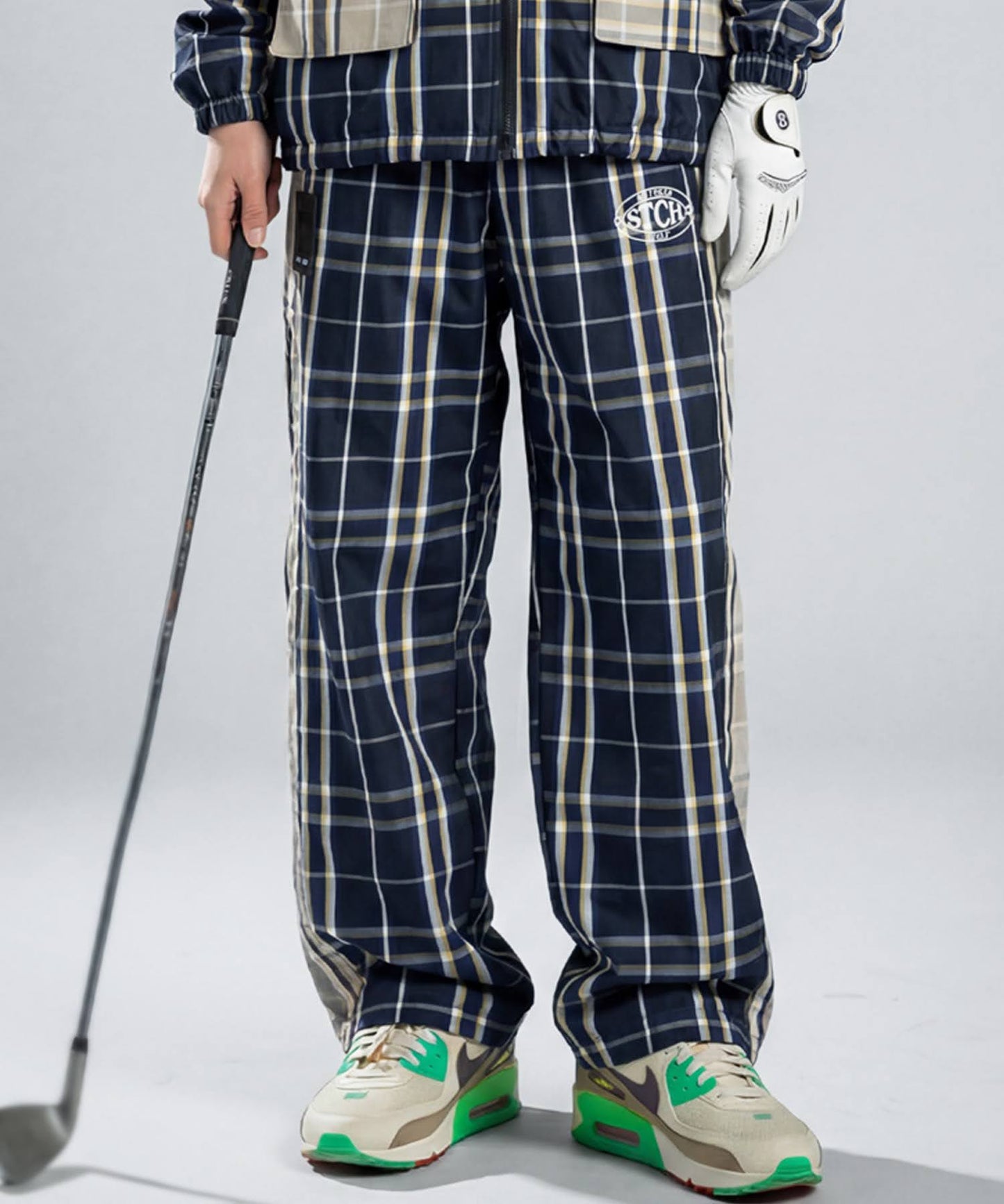 ANTIQUA GOLF×STCHCheckered Wide Pants Ladies