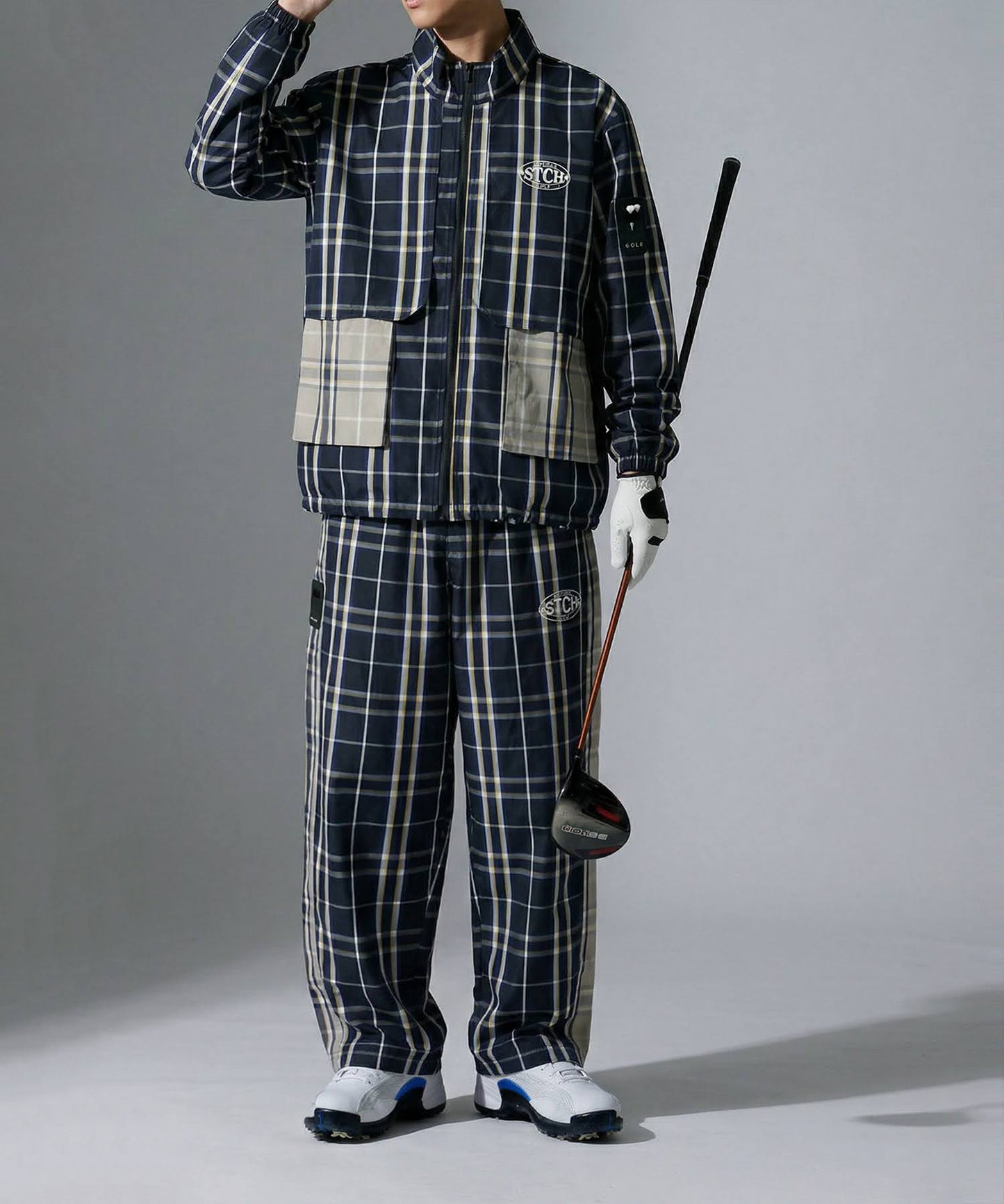 ANTIQUA GOLF×STCHCheckered Shirt Blouson Men's