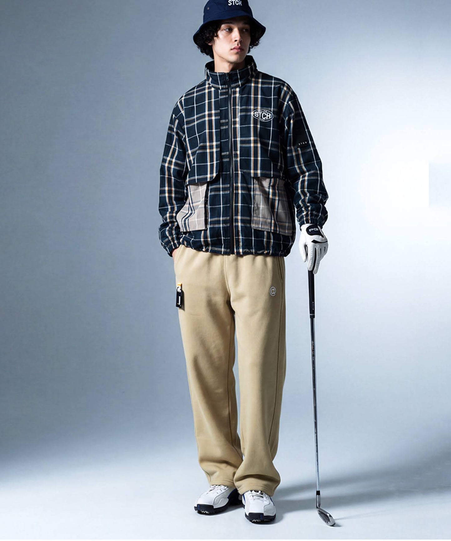 ANTIQUA GOLF×STCHCheckered Shirt Blouson Men's