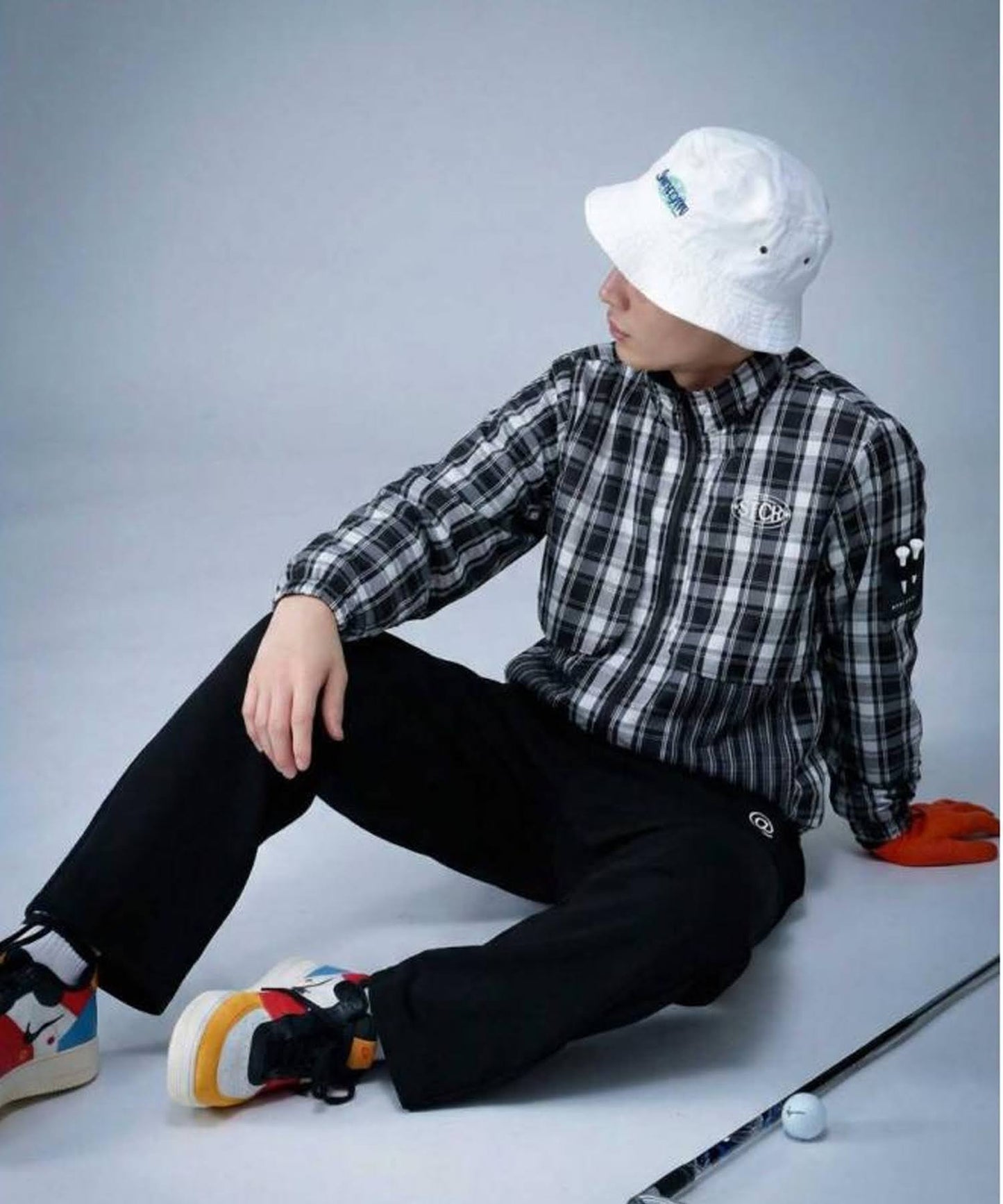 ANTIQUA GOLF×STCHCheckered Shirt Blouson Men's