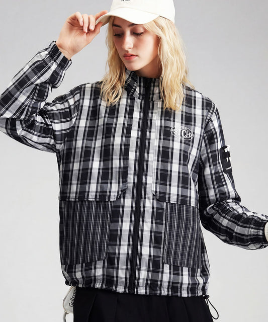 ANTIQUA GOLF×STCHCheckered Shirt Blouson Ladies