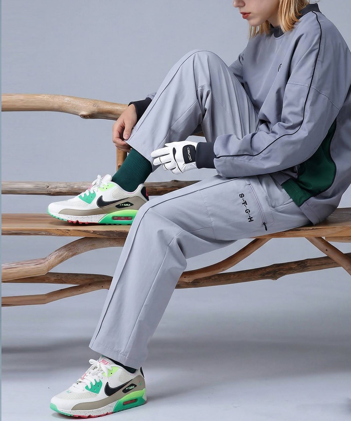 ANTIQUA GOLF×STCH Wide Long Pants Ladies