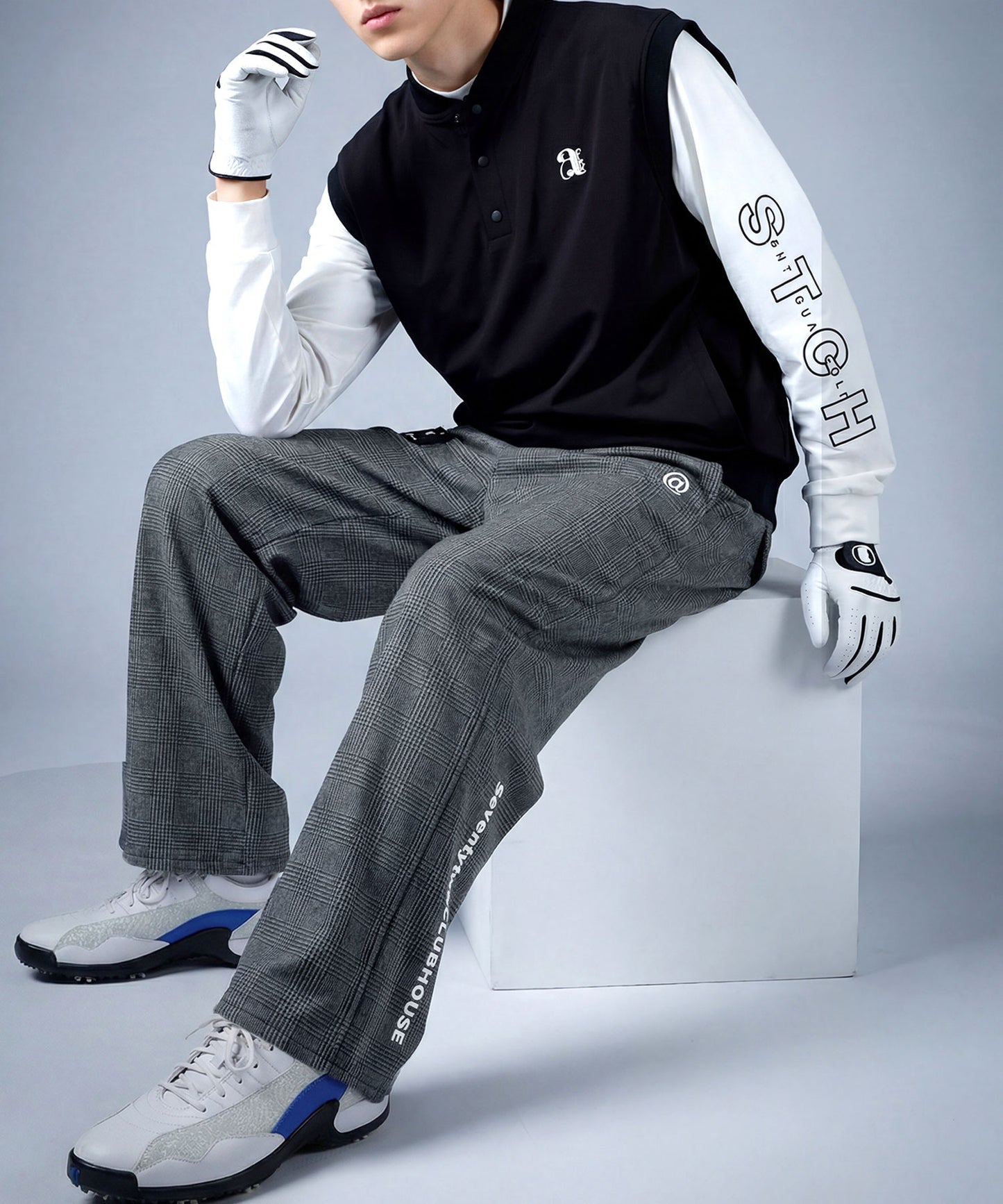 ANTIQUA GOLF×STCH Glen Check Pants Men's