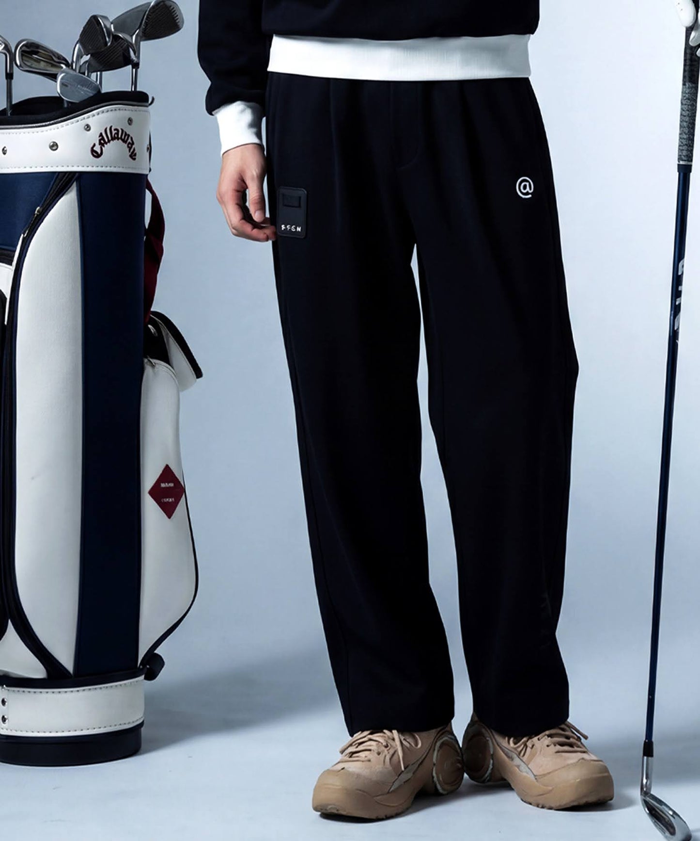 ANTIQUA GOLF×STCH Fleece-Lined Wide Straight Pants Men's