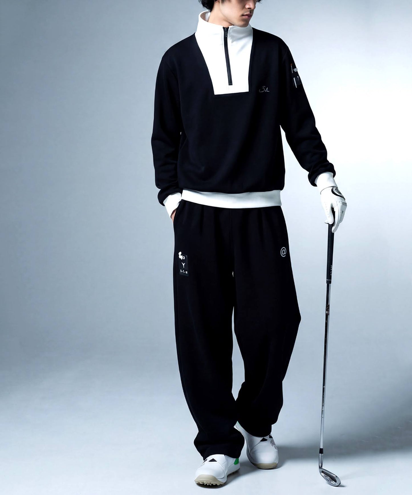 ANTIQUA GOLF×STCH Fleece-Lined Wide Straight Pants Men's