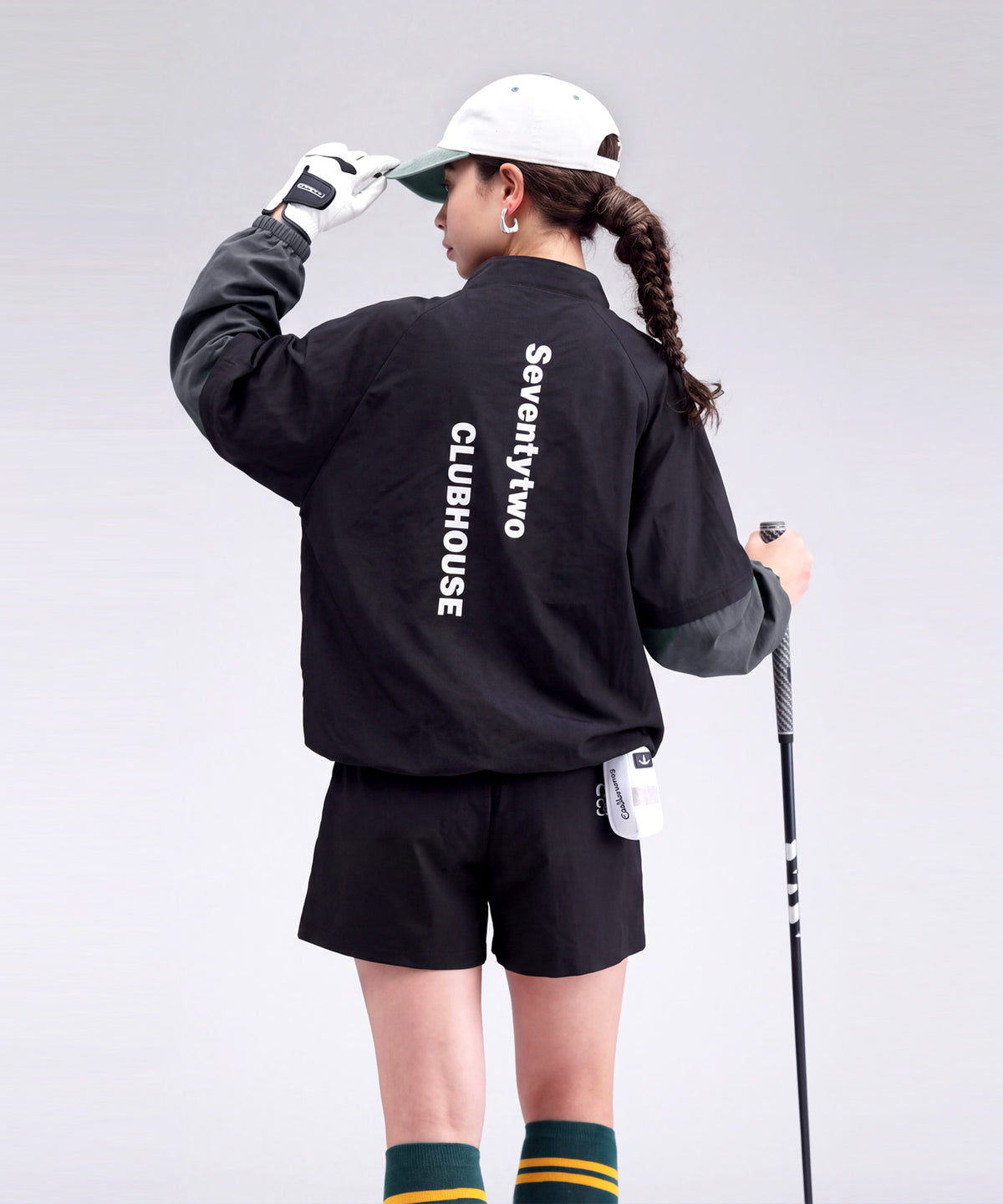 ANTIQUA GOLF×STCH 2-Way Color-Block Half-Zip Top Ladies