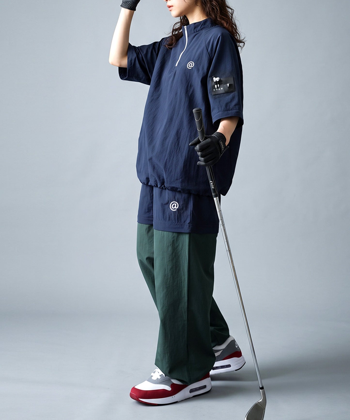 ANTIQUA GOLF×STCH 2-Way Color-Block Half-Zip Top Ladies