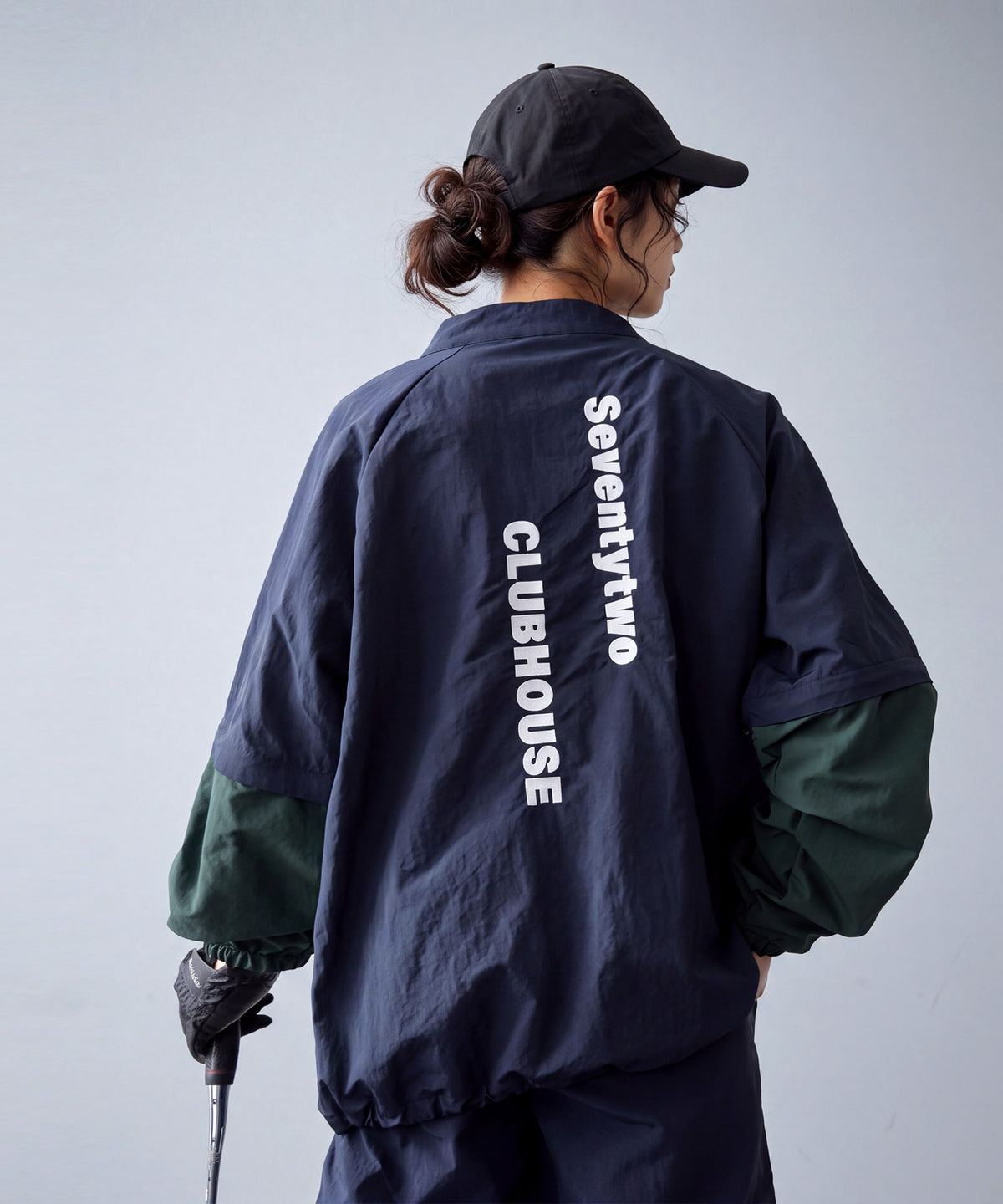 ANTIQUA GOLF×STCH 2-Way Color-Block Half-Zip Top Ladies