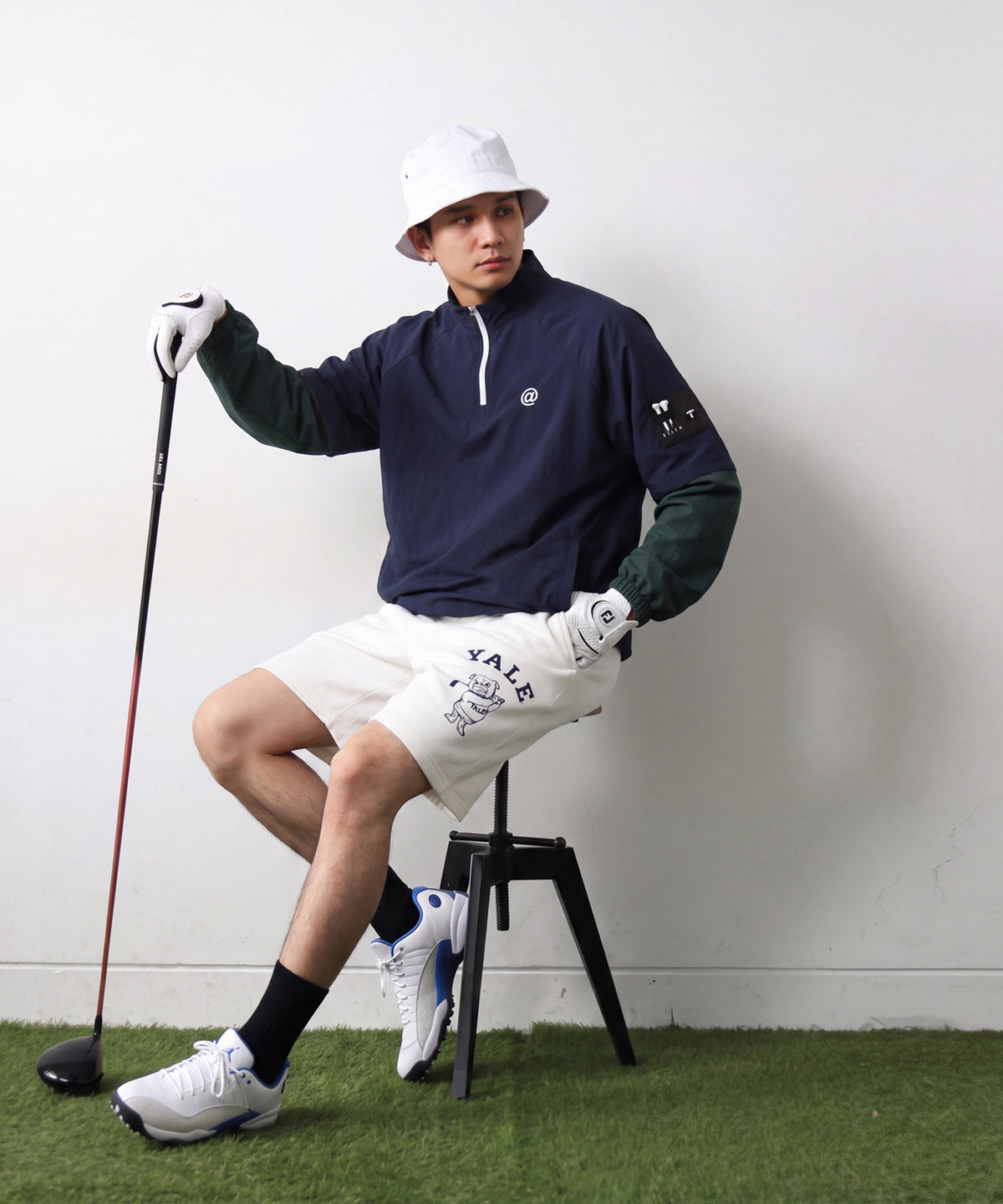 ANTIQUA GOLF×STCH 2-Way Color-Block Half-Zip Top Men’s