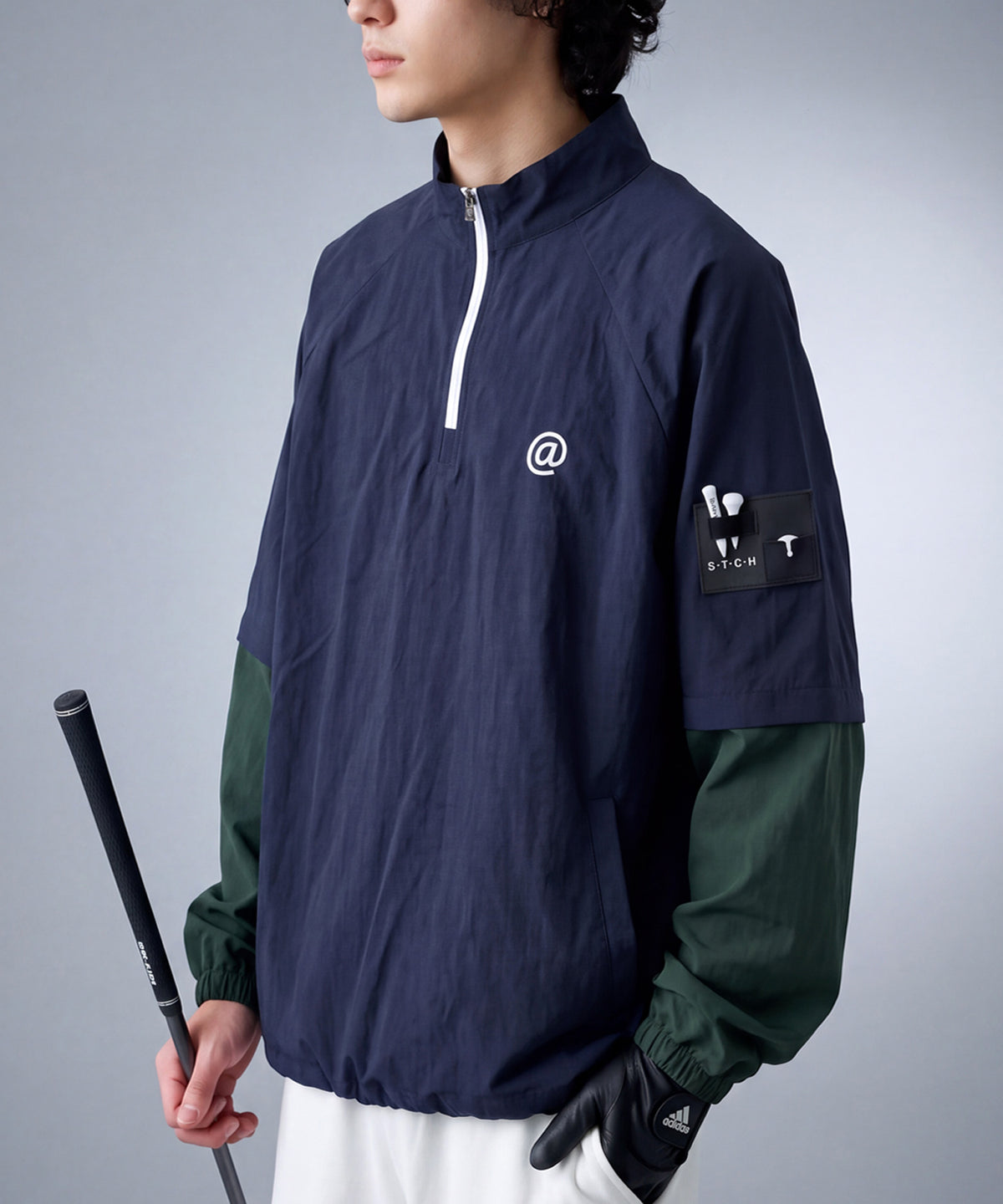 ANTIQUA GOLF×STCH 2-Way Color-Block Half-Zip Top Men’s