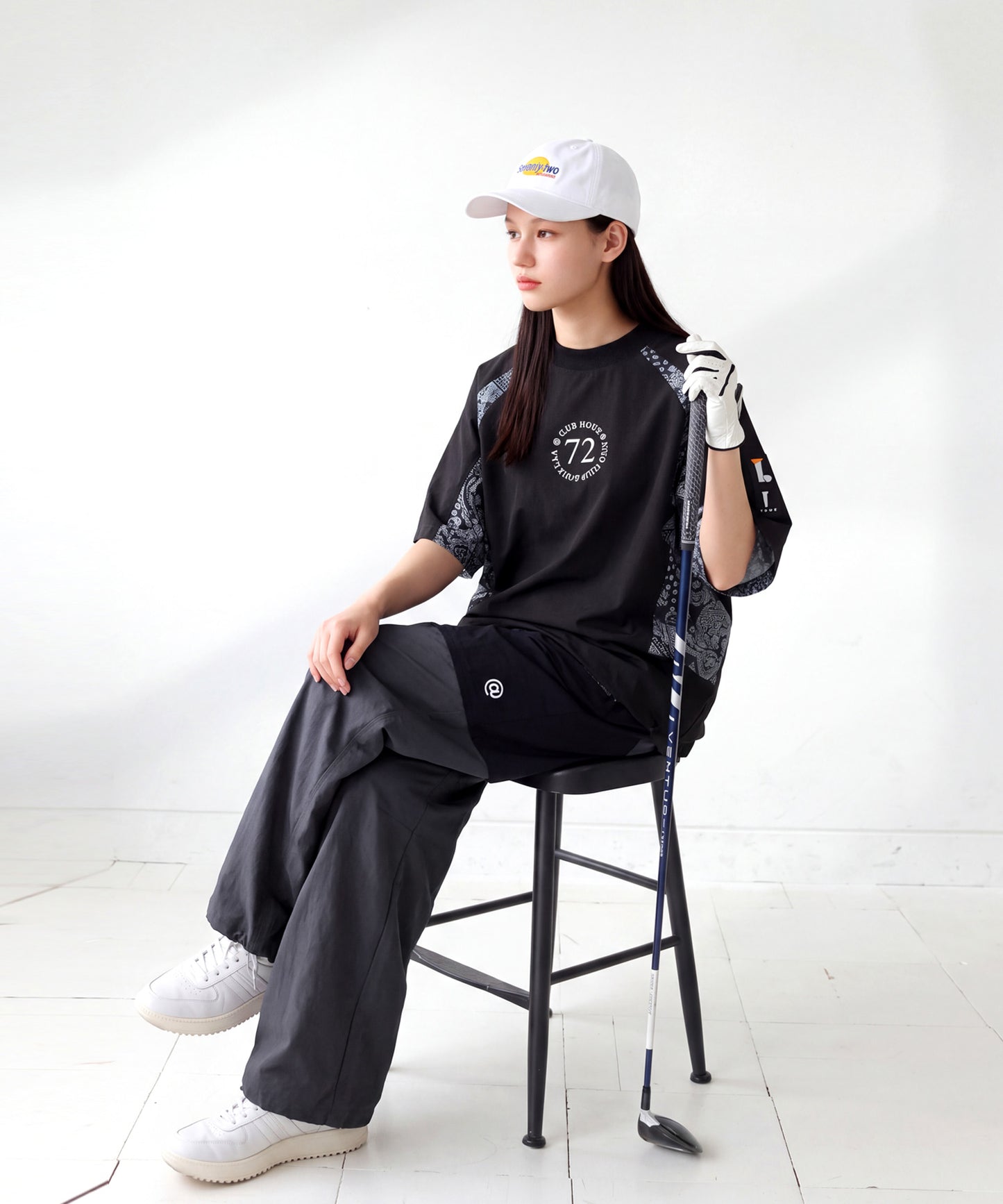 ANTIQUA GOLF×STCH 2-Way Color-Block Nylon Pants Ladies
