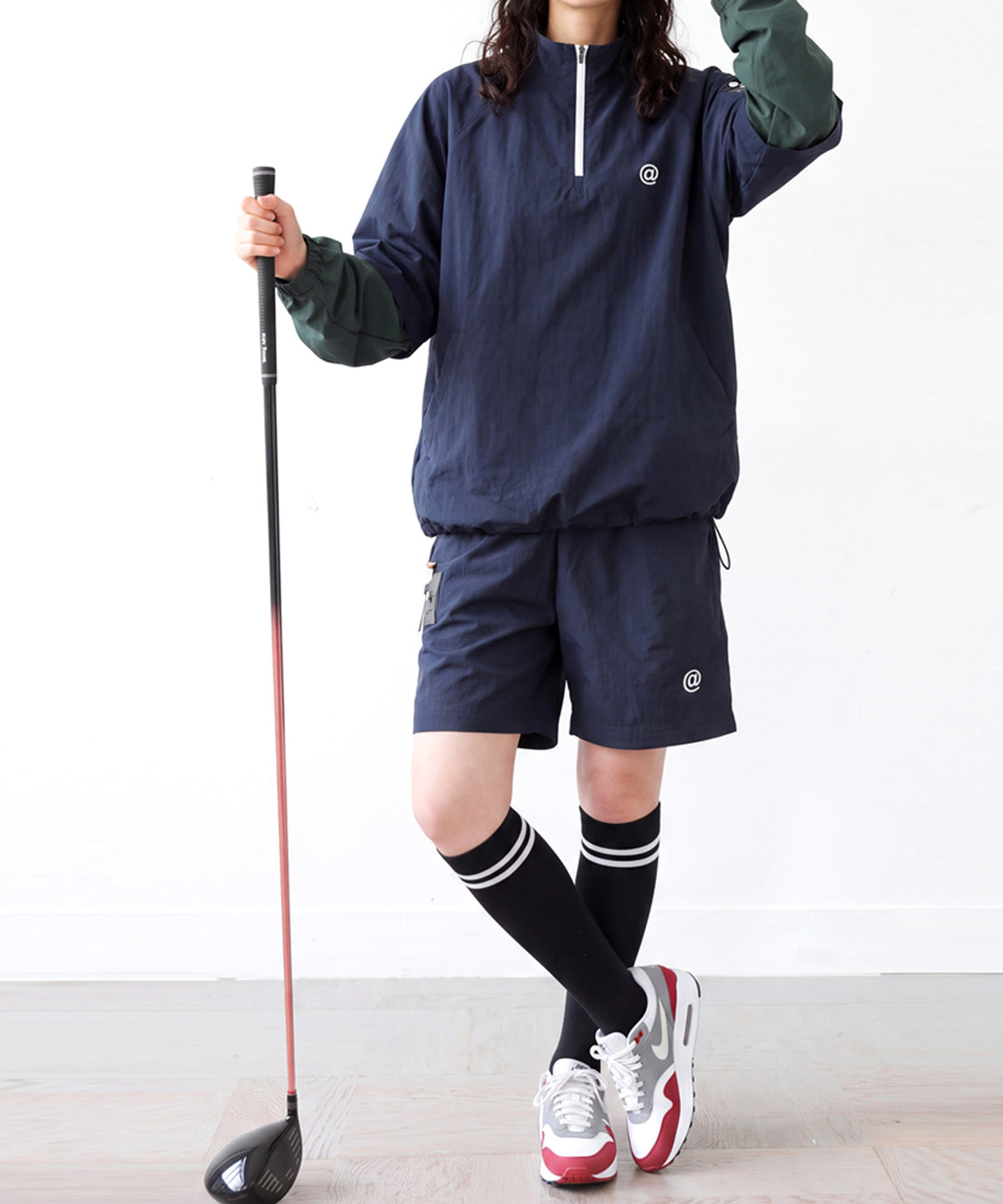 ANTIQUA GOLF×STCH 2-Way Color-Block Nylon Pants Ladies