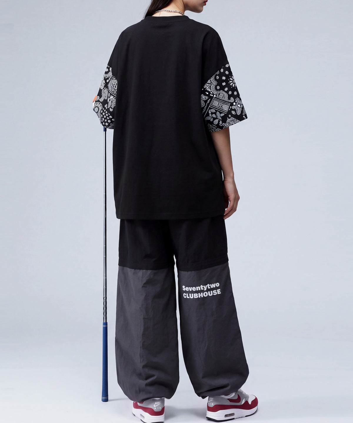 ANTIQUA GOLF×STCH 2-Way Color-Block Nylon Pants Ladies