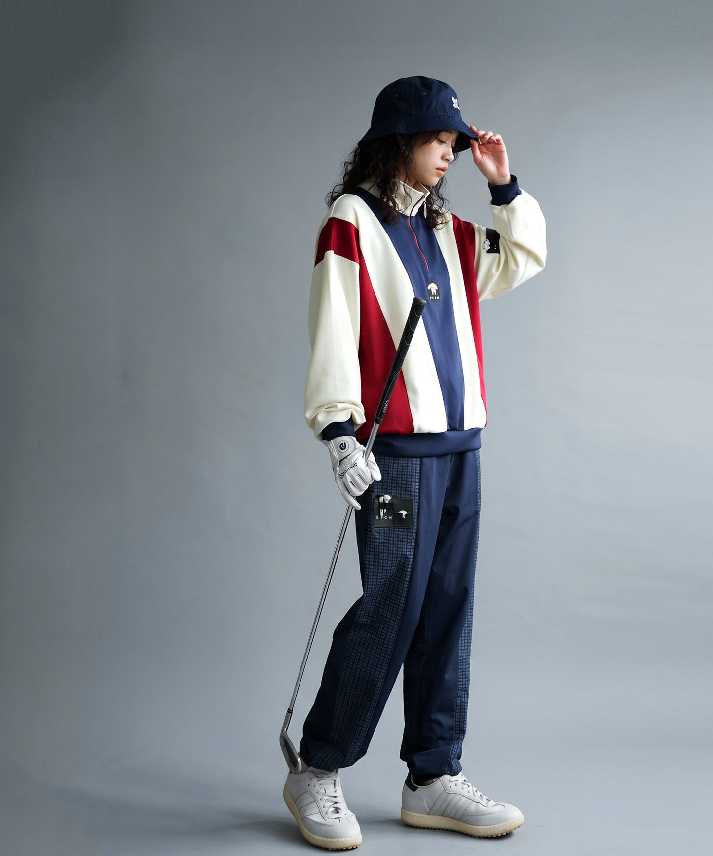 ANTIQUA GOLF×STCH Soccer Check Patterned Logo Pants Ladies