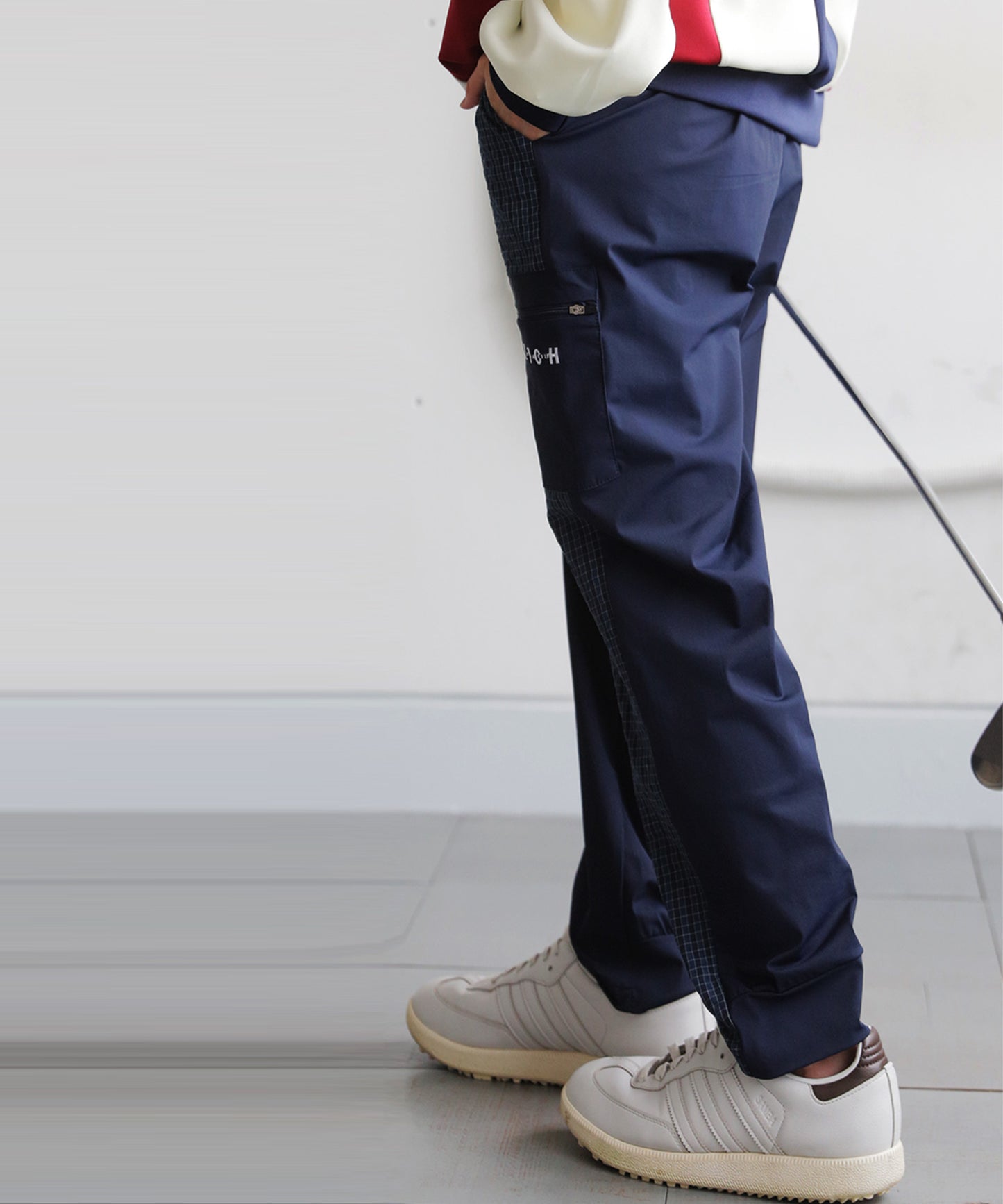 ANTIQUA GOLF×STCH Soccer Check Patterned Logo Pants Ladies