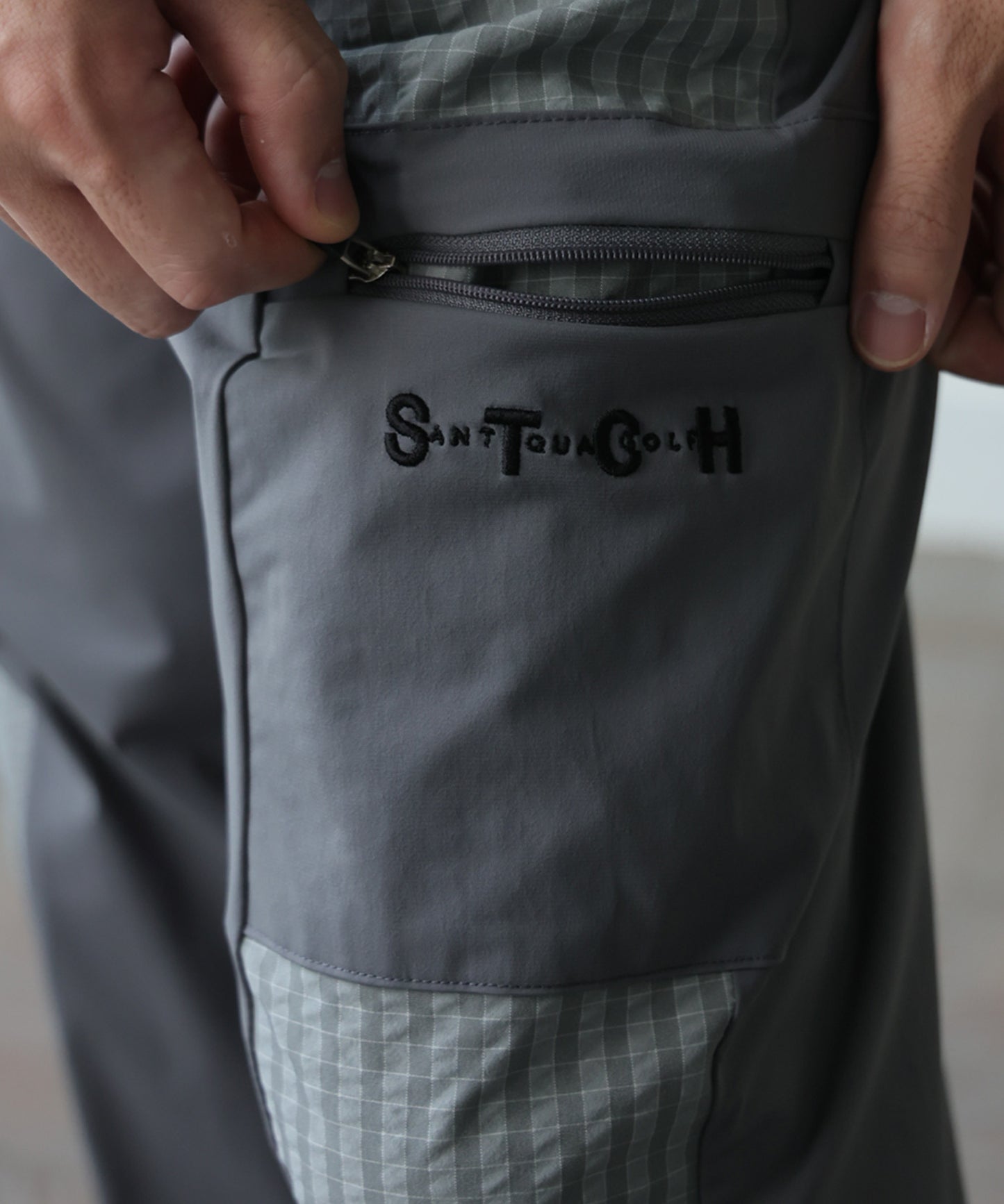 ANTIQUA GOLF×STCH Soccer Check Patterned Logo Pants Ladies