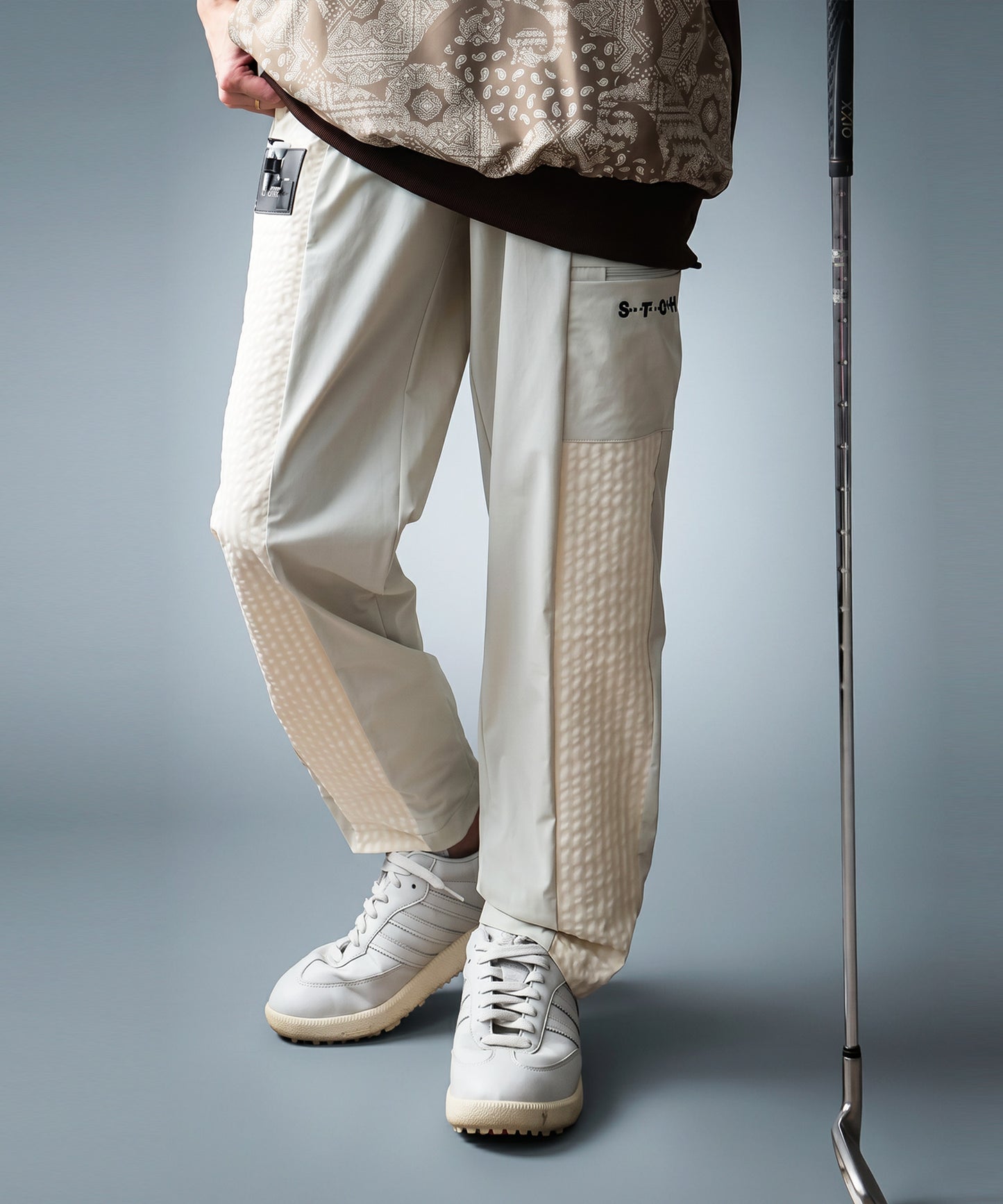 ANTIQUA GOLF×STCH Soccer Check Patterned Logo Pants Ladies