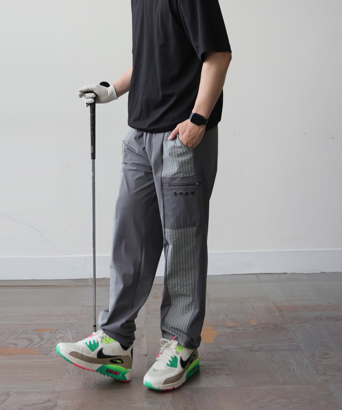ANTIQUA GOLF×STCH Soccer Check Patterned Logo Pants Men’s