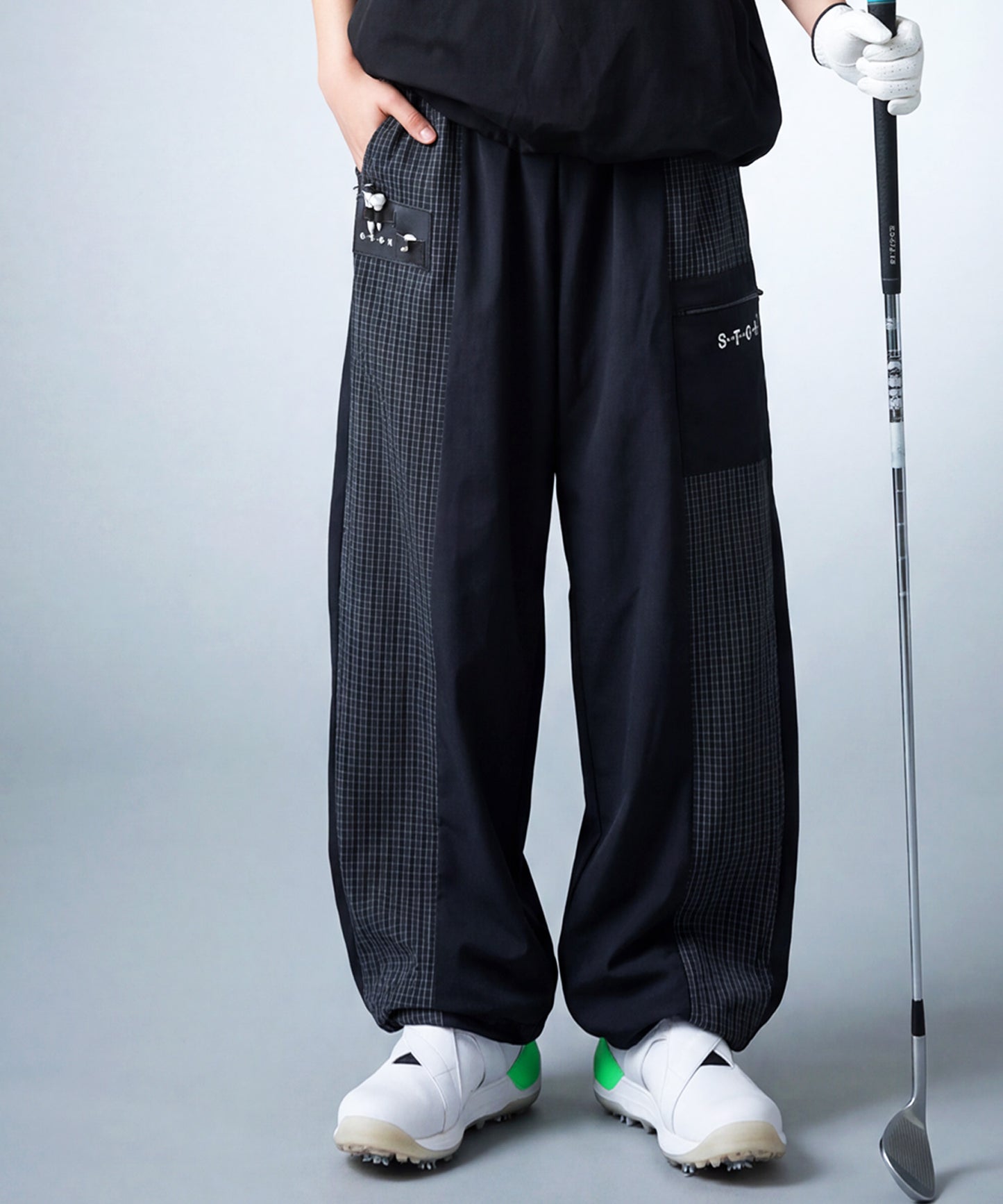 ANTIQUA GOLF×STCH Soccer Check Patterned Logo Pants Ladies