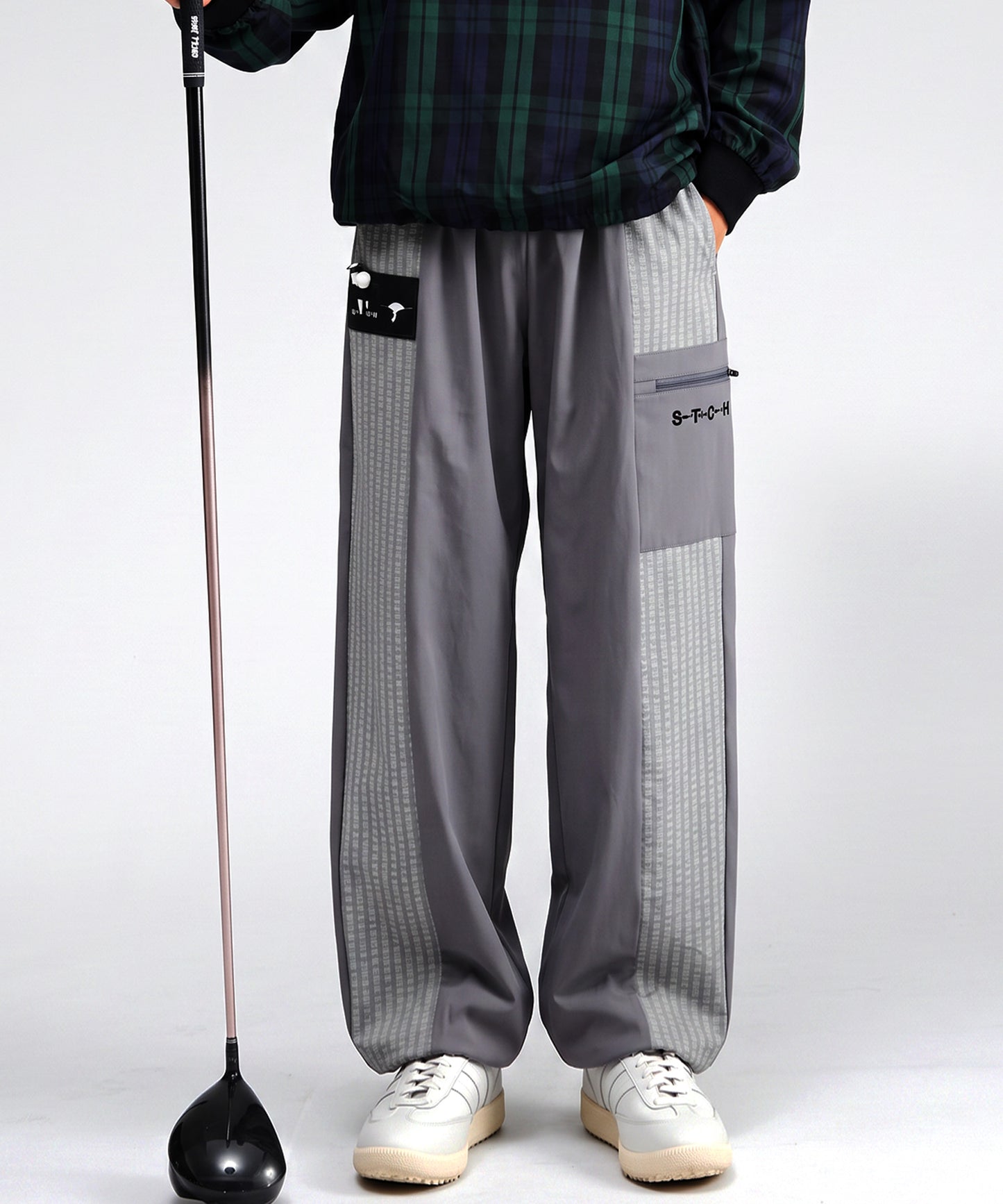 ANTIQUA GOLF×STCH Soccer Check Patterned Logo Pants Ladies
