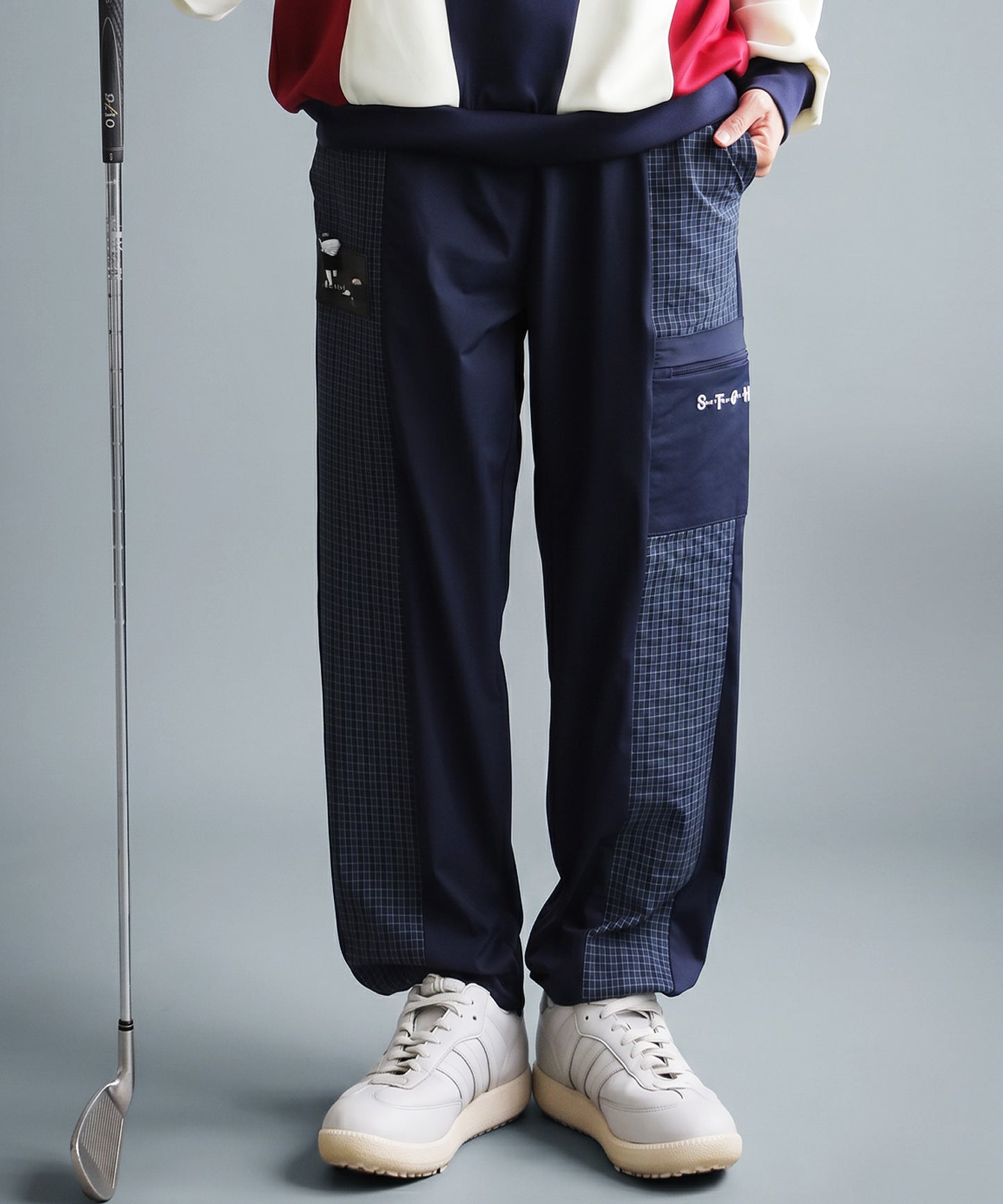 ANTIQUA GOLF×STCH Soccer Check Patterned Logo Pants Ladies