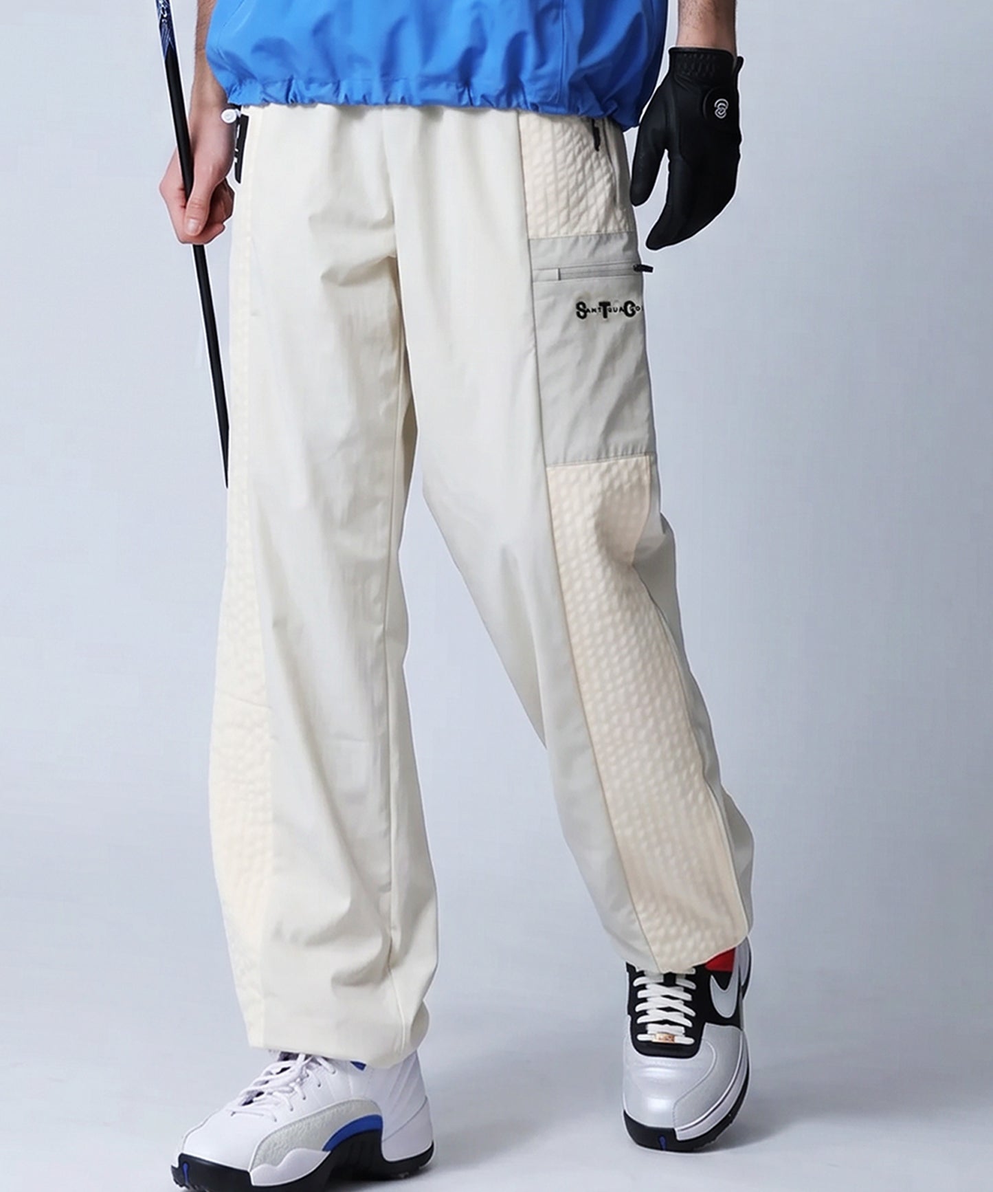 ANTIQUA GOLF×STCH Soccer Check Patterned Logo Pants Men’s