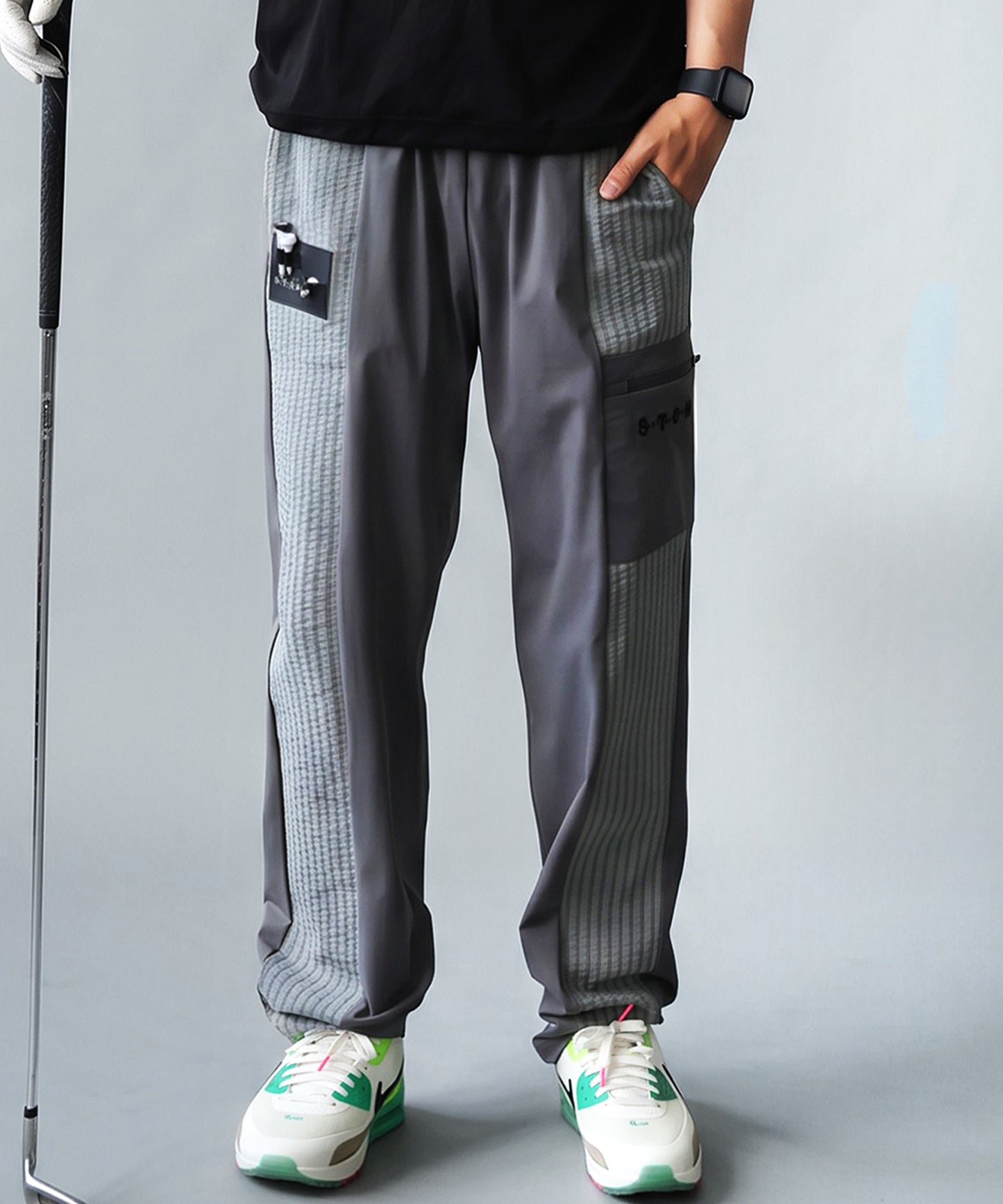 ANTIQUA GOLF×STCH Soccer Check Patterned Logo Pants Men’s