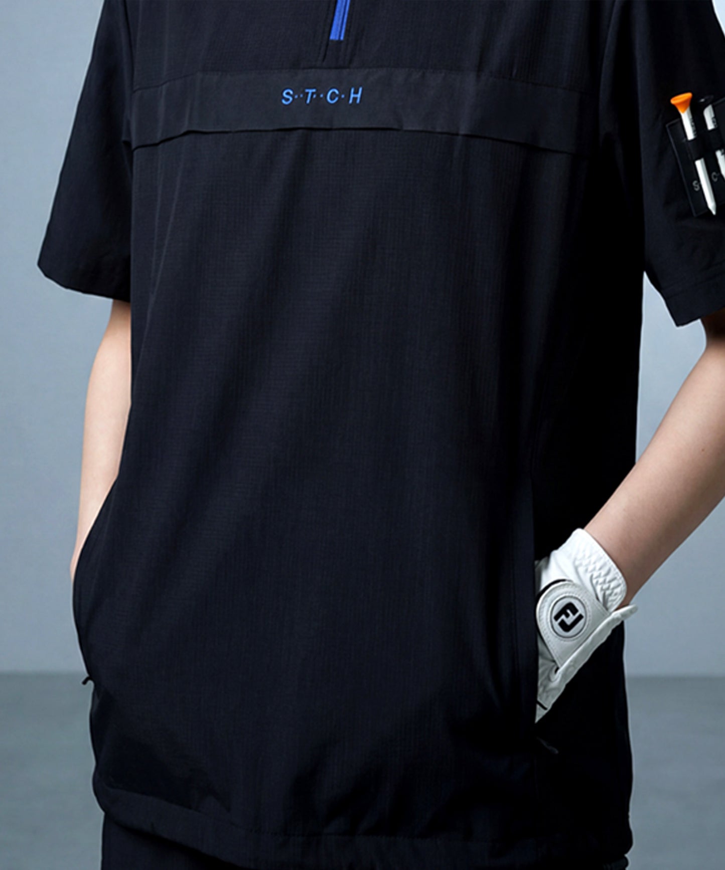 ANTIQUA GOLF×STCH Half-Zip Pullover With Contrasting Materials Ladies
