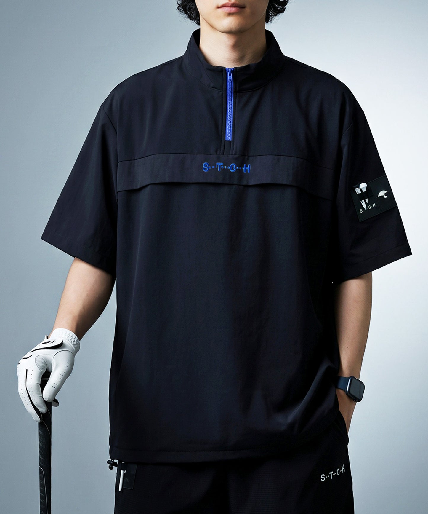 ANTIQUA GOLF×STCH Half-Zip Pullover With Contrasting Materials Men’s